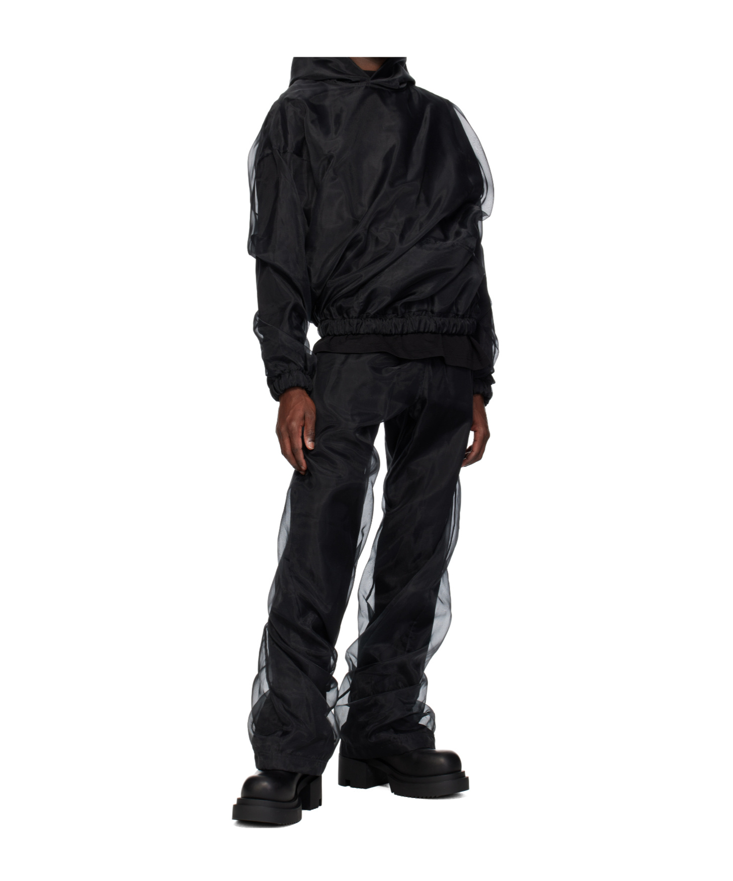 We11 Done Layered Trousers In Black