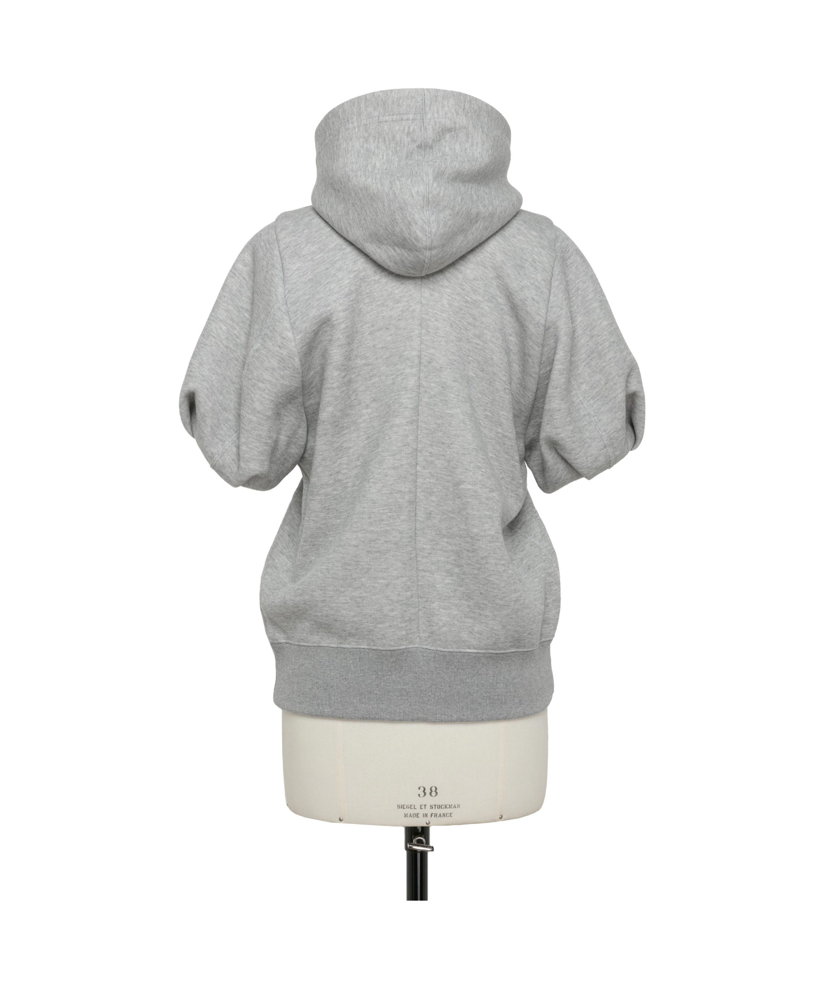 Sacai Short-sleeved Hoodie In Gray
