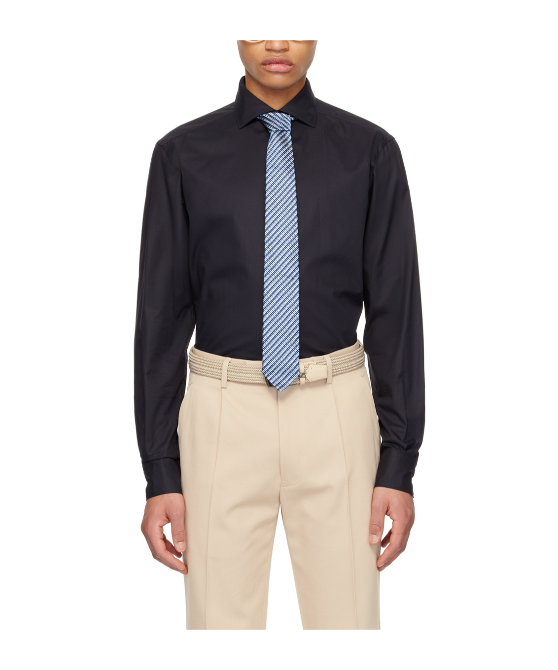 Zegna Button Long-sleeved Shirt In Black