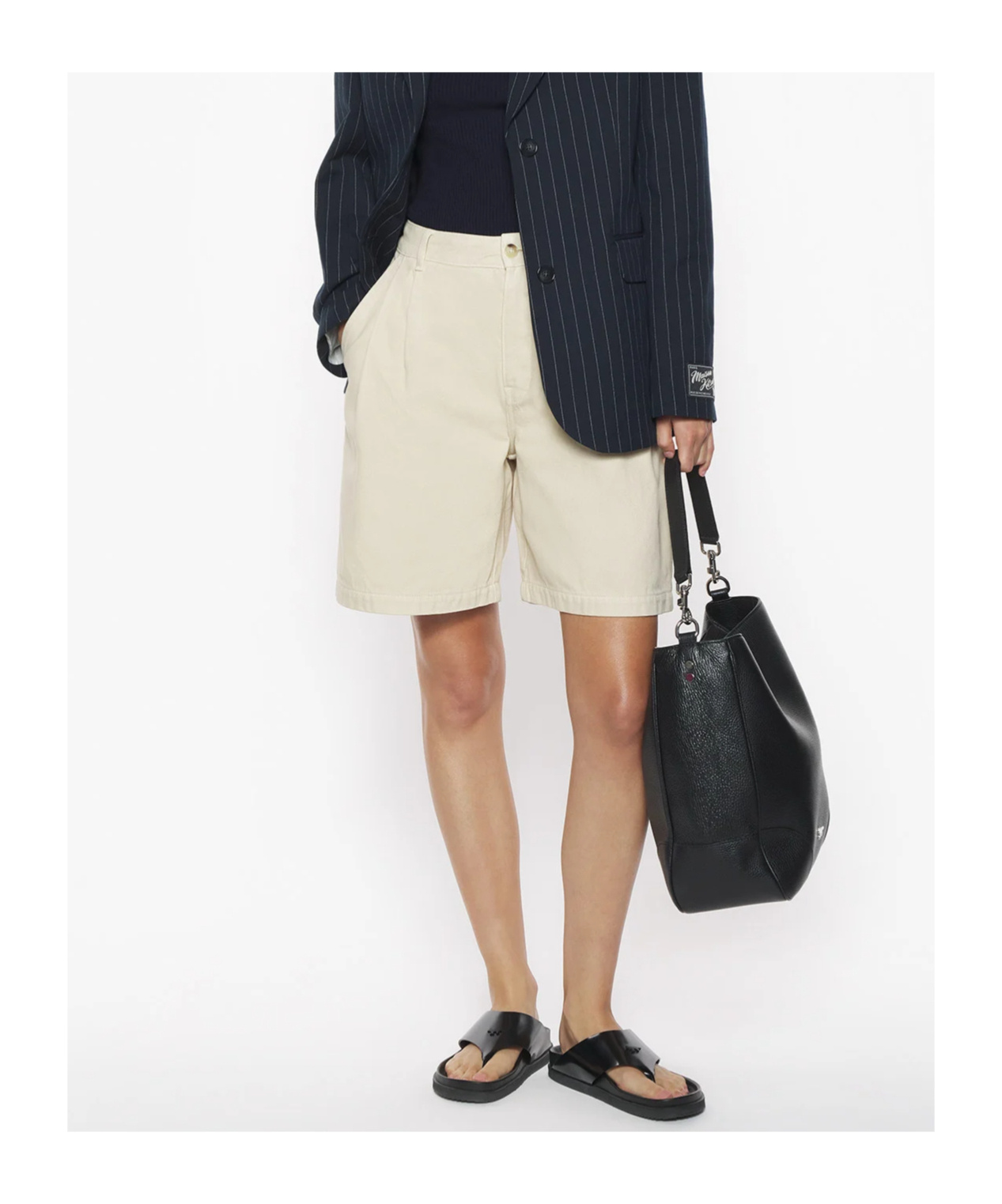 Shop Maison Kitsuné Casual Pleated Bermuda