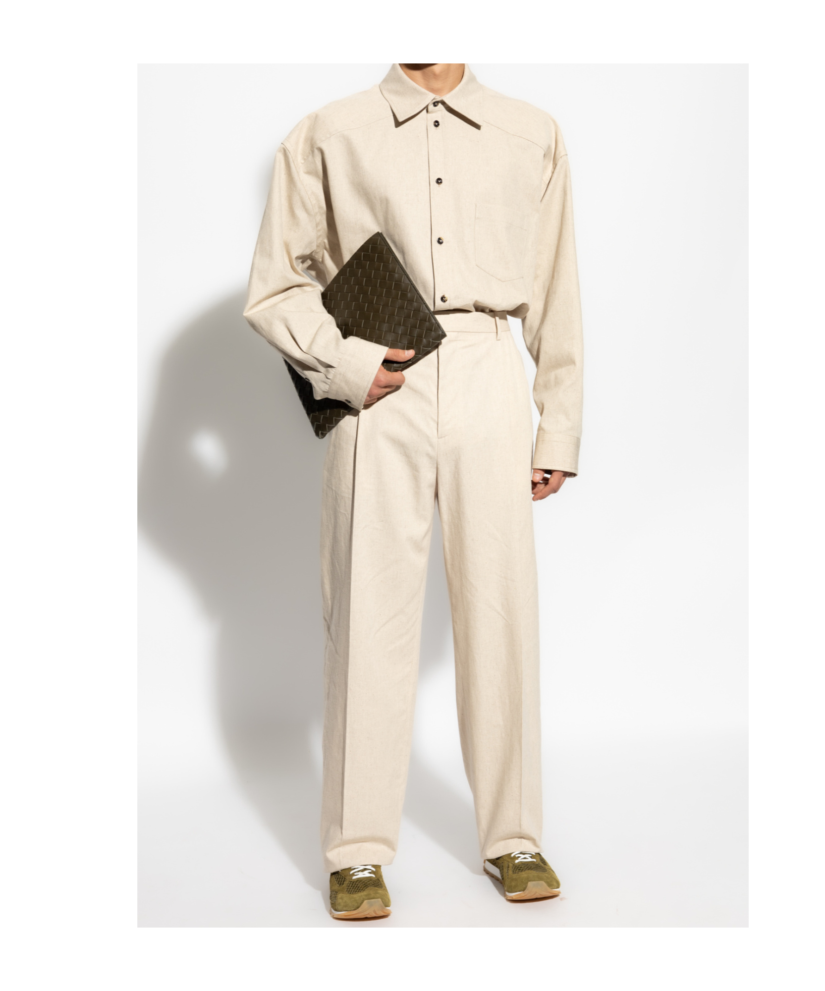 Bottega Veneta Pleated Casual Pants In Nude