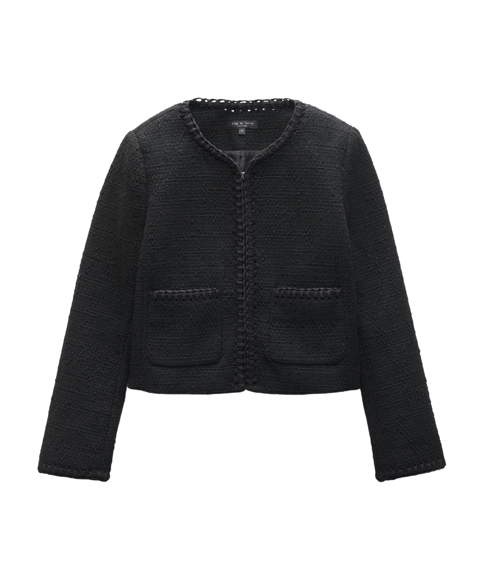 Rag & Bone Cheyenne Whipstitch-trimmed Tweed Lady Jacket