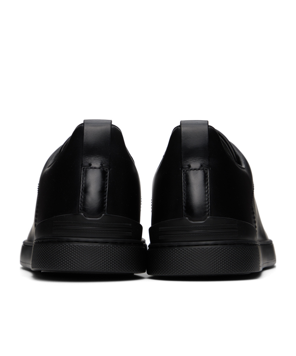 Zegna Triple Stitch Low-cut Skate Shoes In Black