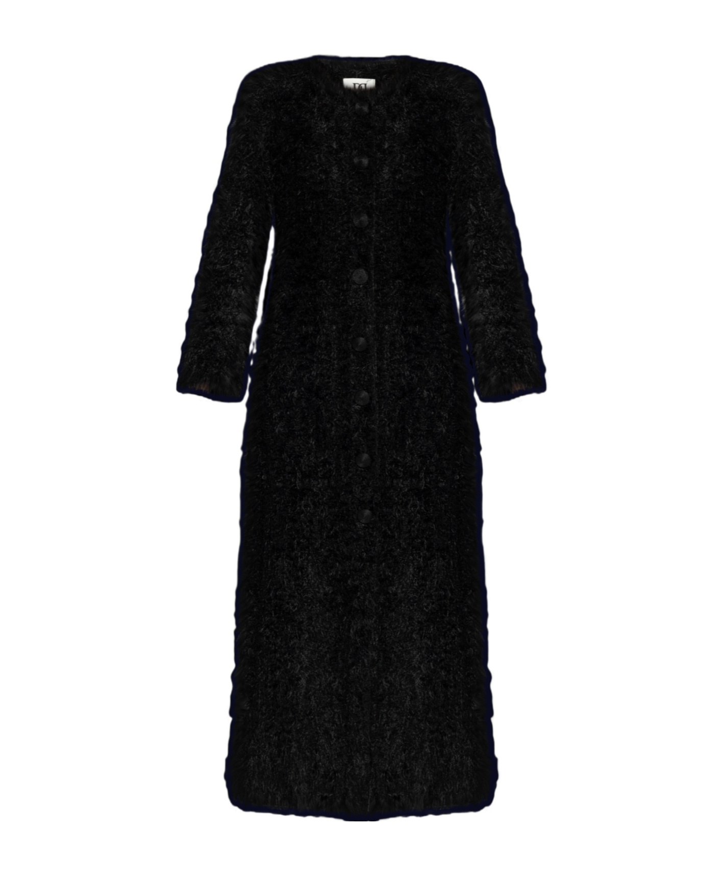 By Malene Birger Susenne Textured Vegan Fur Maxi Dress In Black
