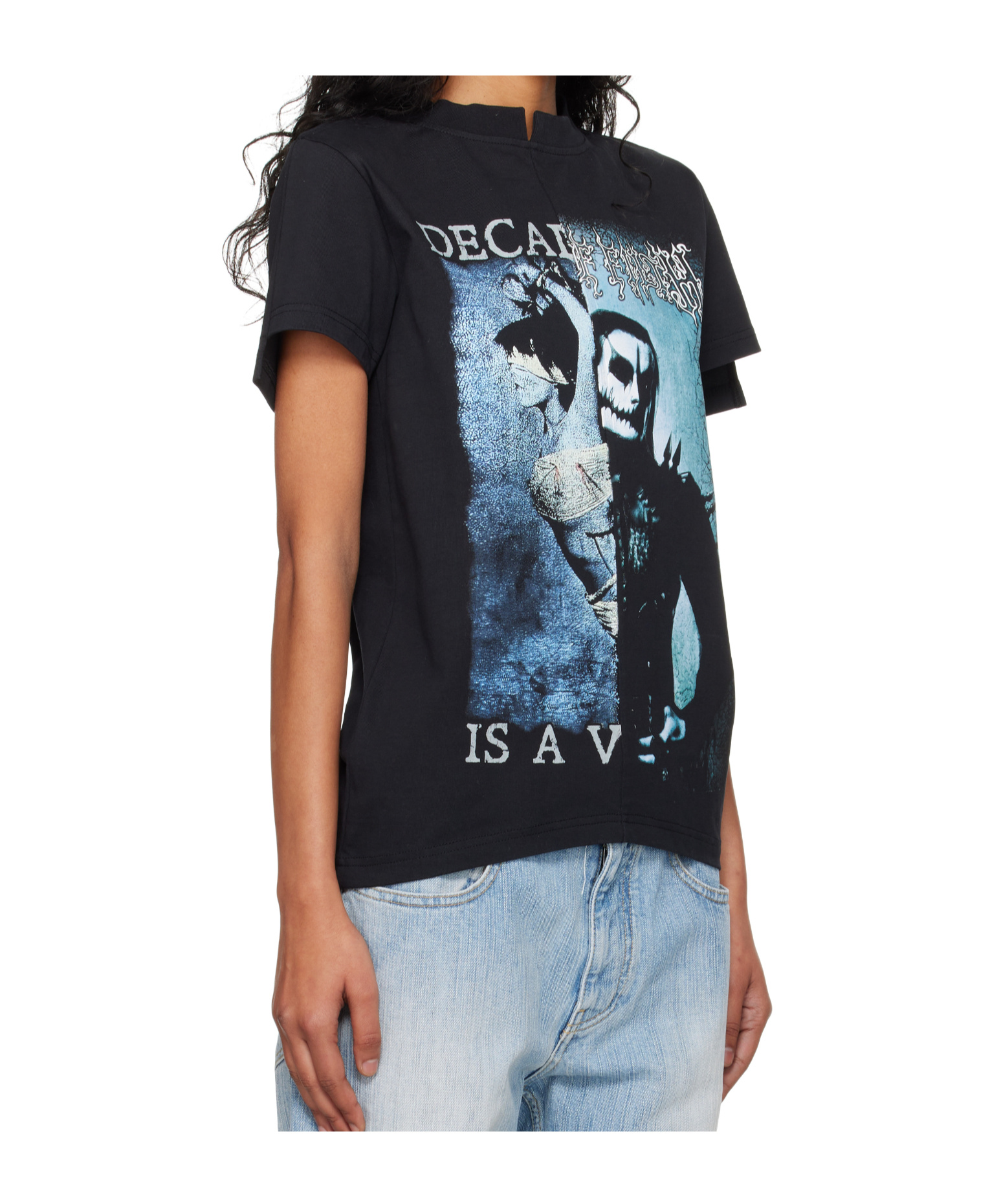 Vetements Black Cradle Of Filth Cut-up Fitted T-shirt In Black