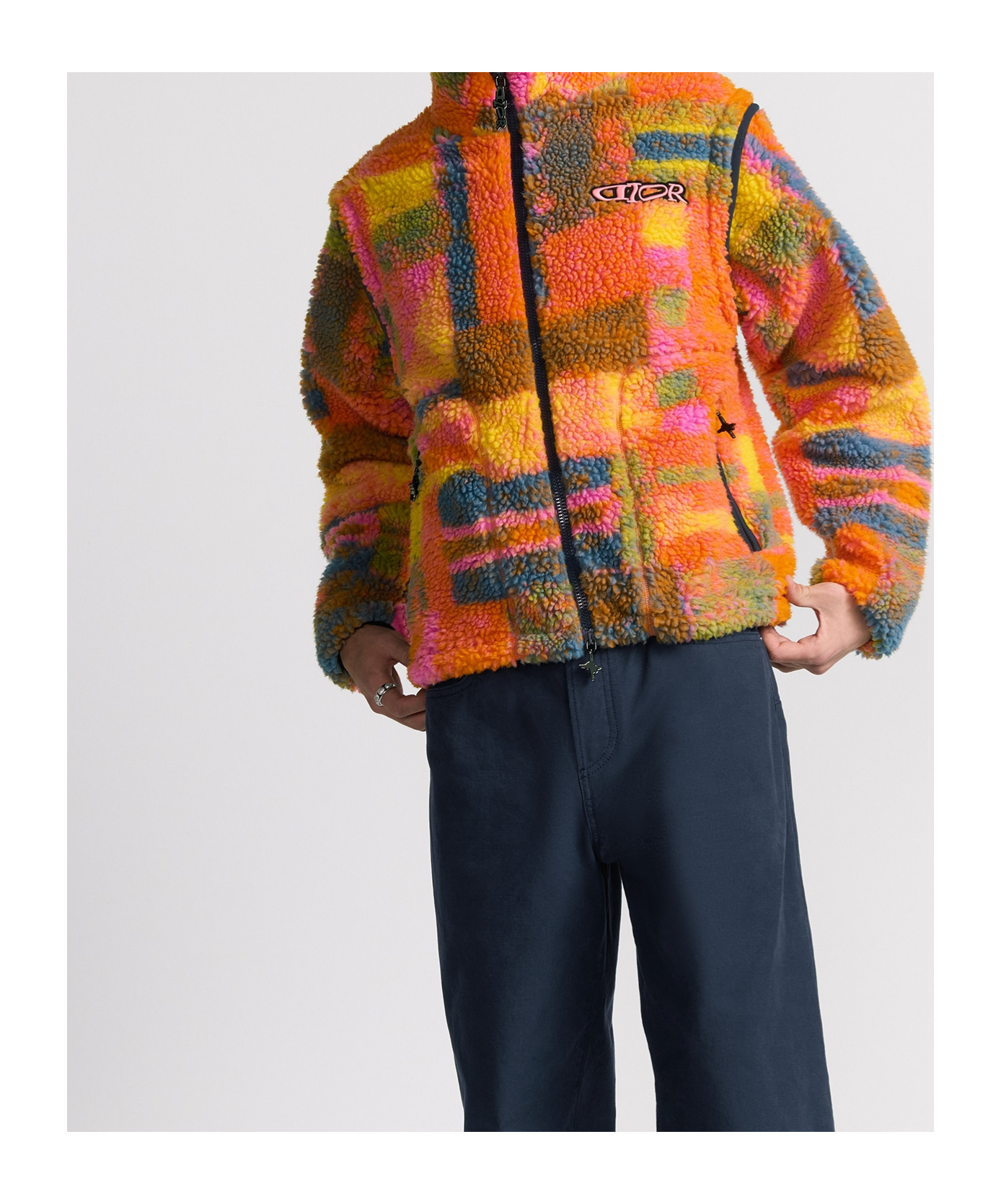 Dior Lewis Hamilton Removable Sleeves Jacket In Multicolor