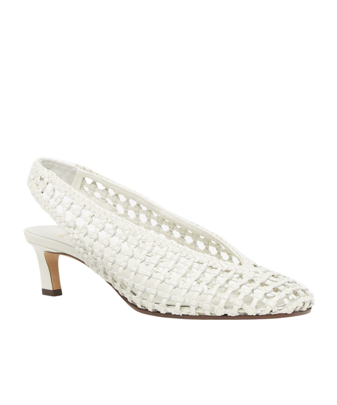 Shop Fendi White Leather Low-heeled Slingbacks
