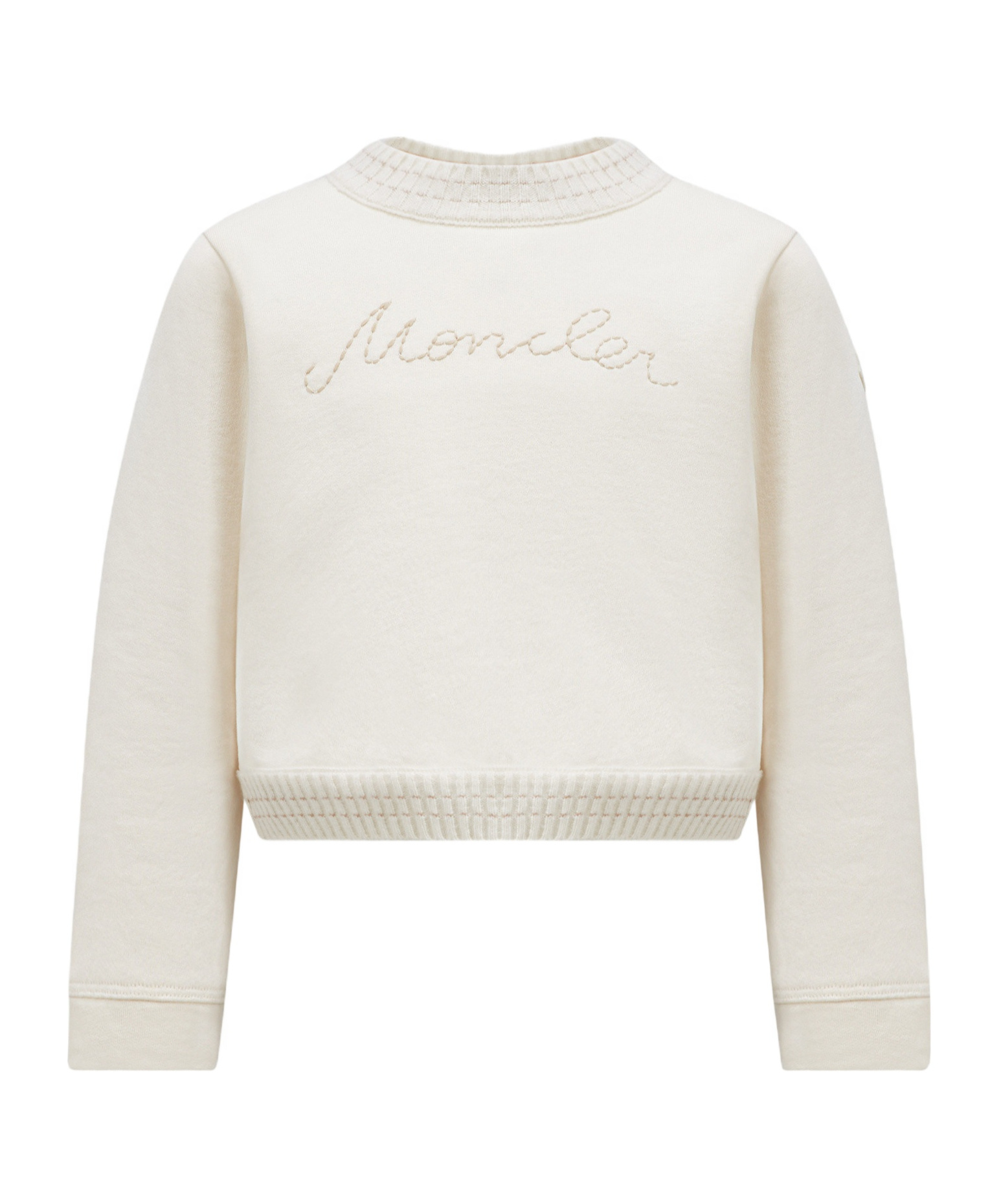 Moncler Embroidered Logo Sweatshirt In Nude