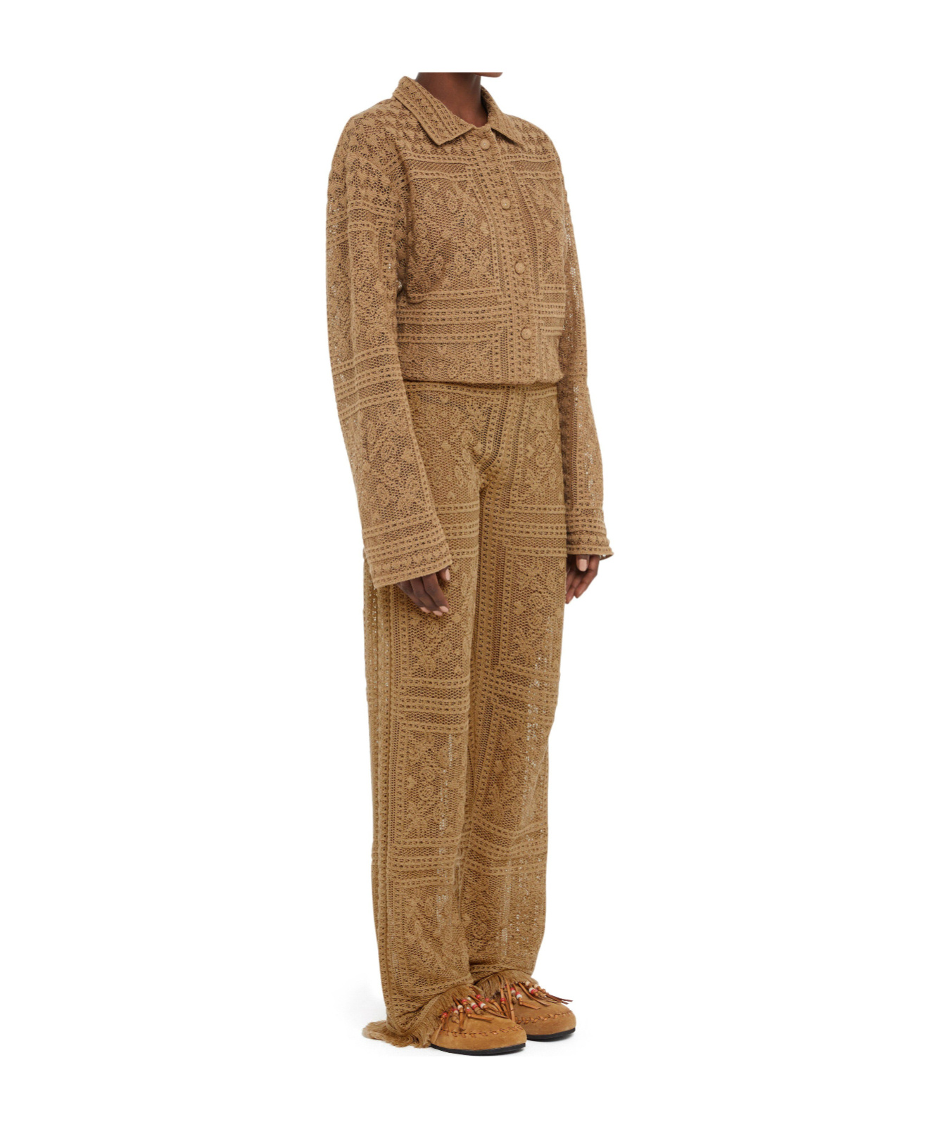 Alanui Kiss By The Book Trousers In Brown