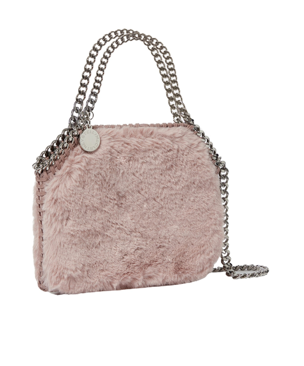 Stella Mccartney Falabella Tiny Teddy Tote Bag In Gray Pink