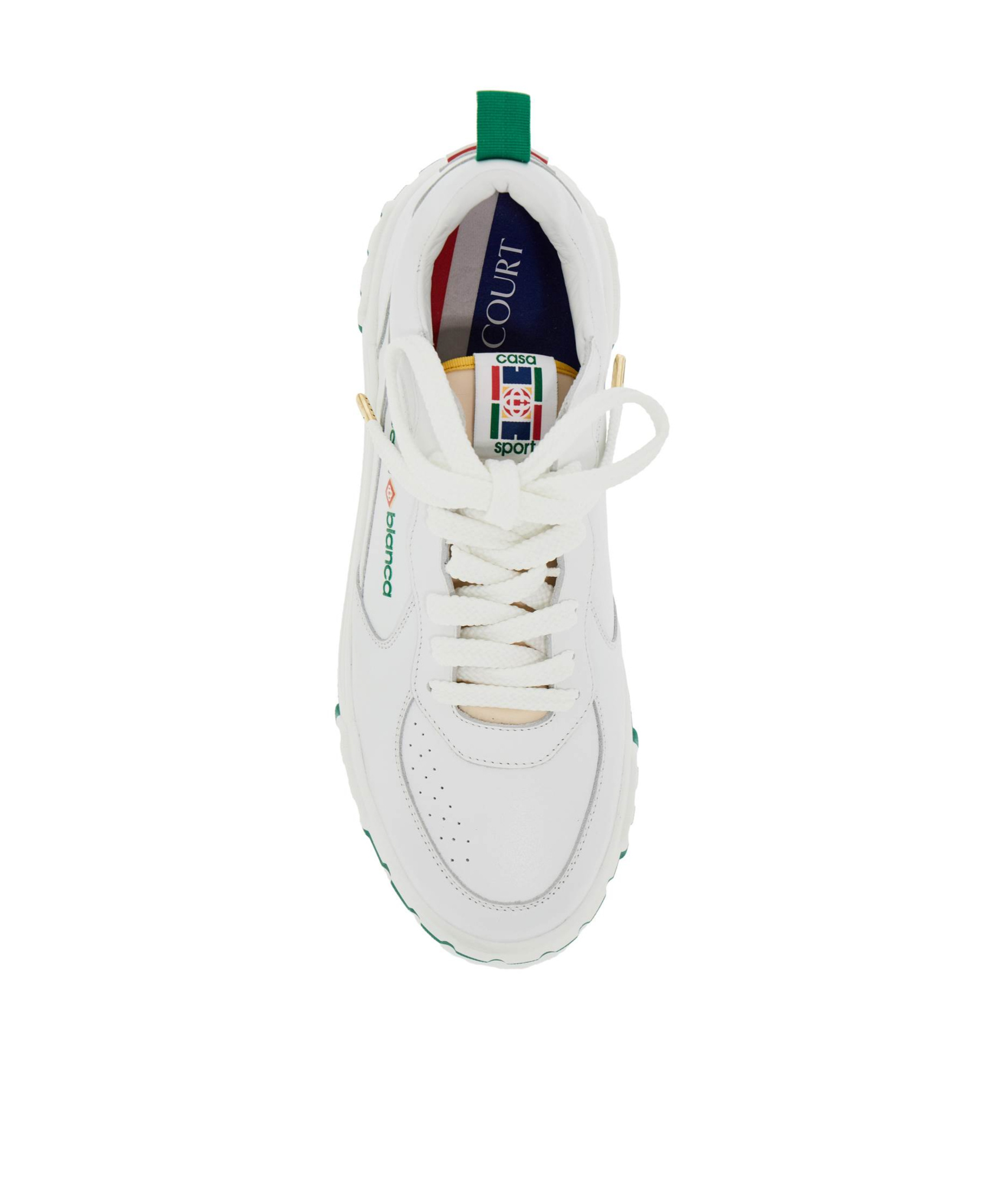 Casablanca The Court Logo-appliquéd Leather Sneakers In White