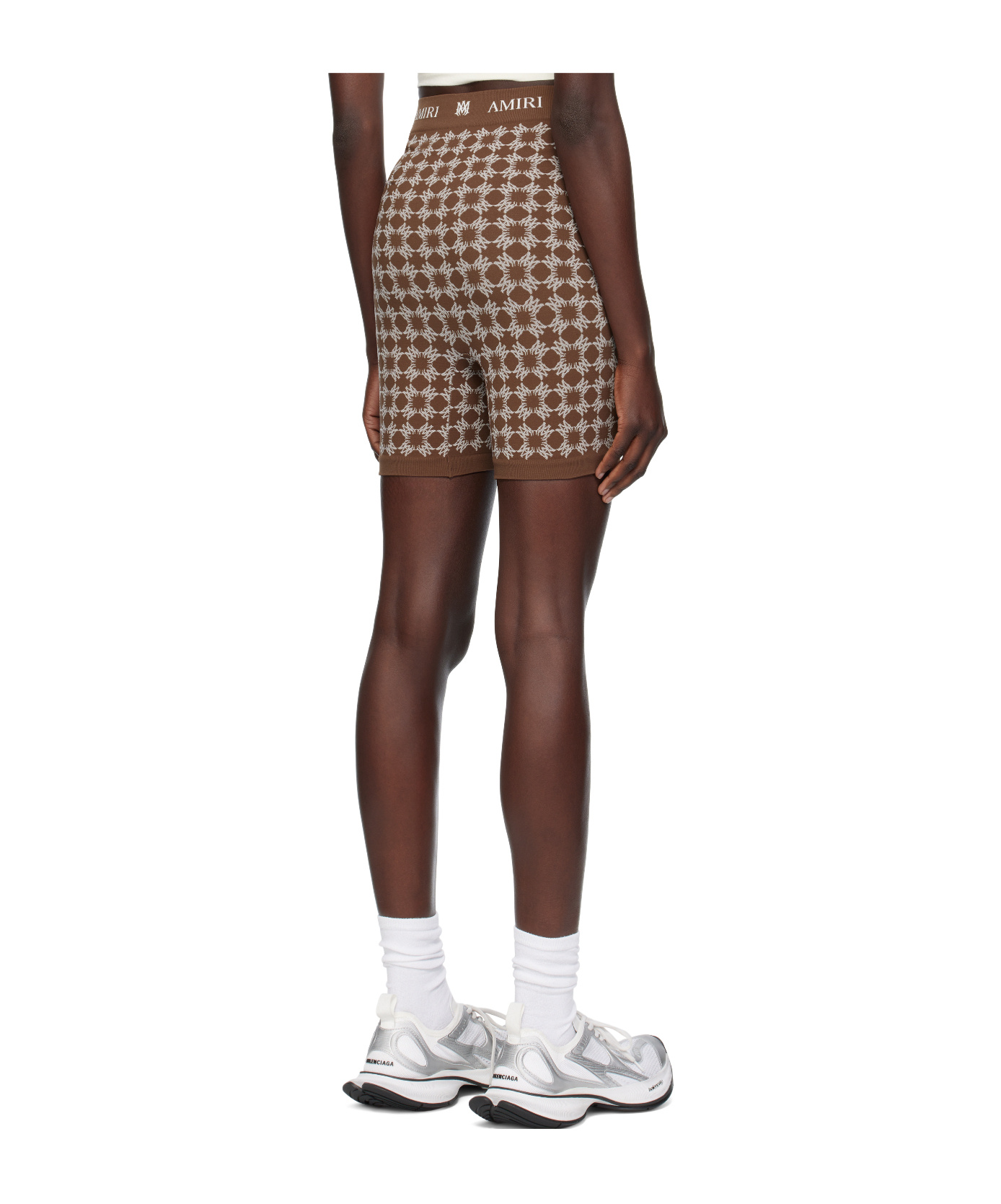 Amiri Ma Quad Seamless Sports Shorts In Brown