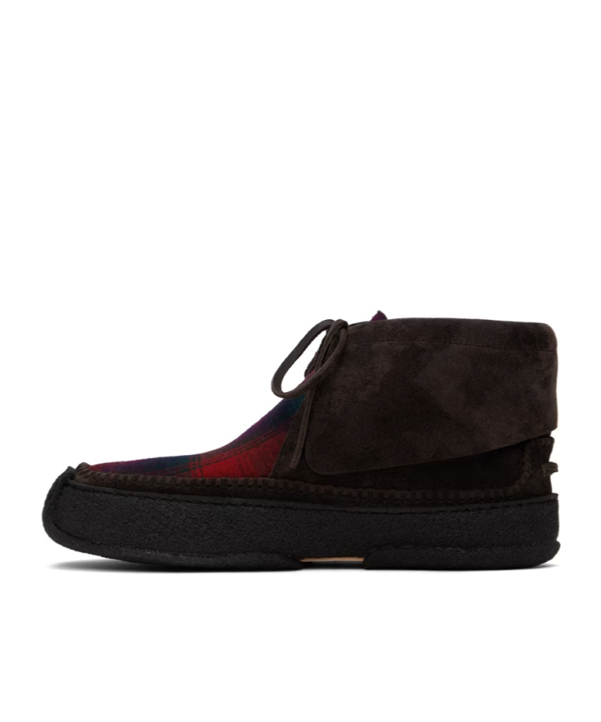 Maison Margiela Checked Lacing Boots In Black