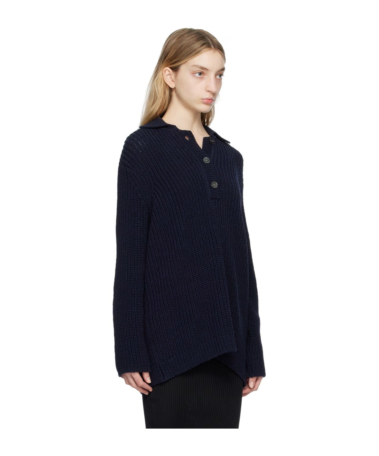 Our Legacy Lapel Long-sleeved Sweater In Black