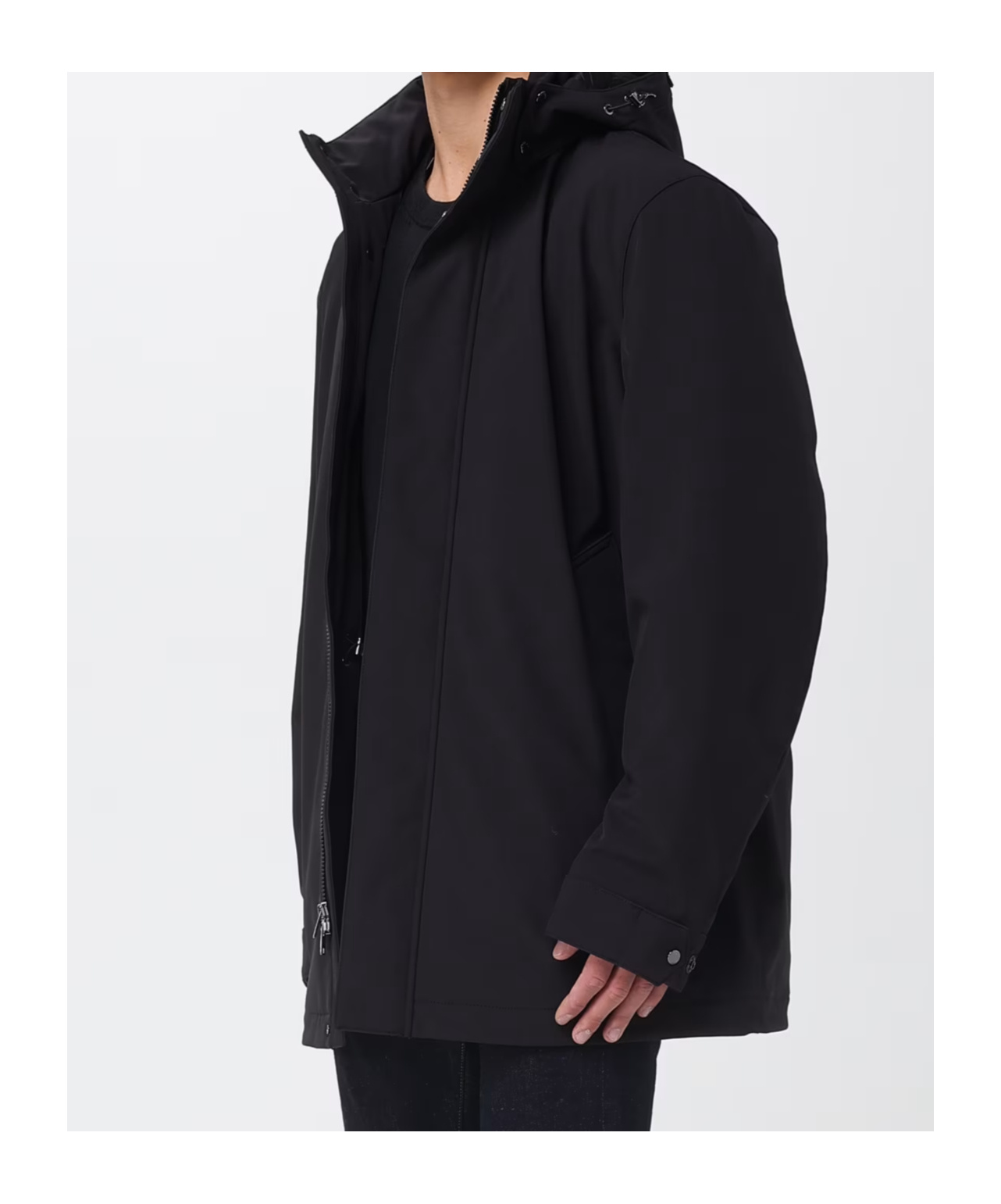Woolrich Hooded Jacket In Black