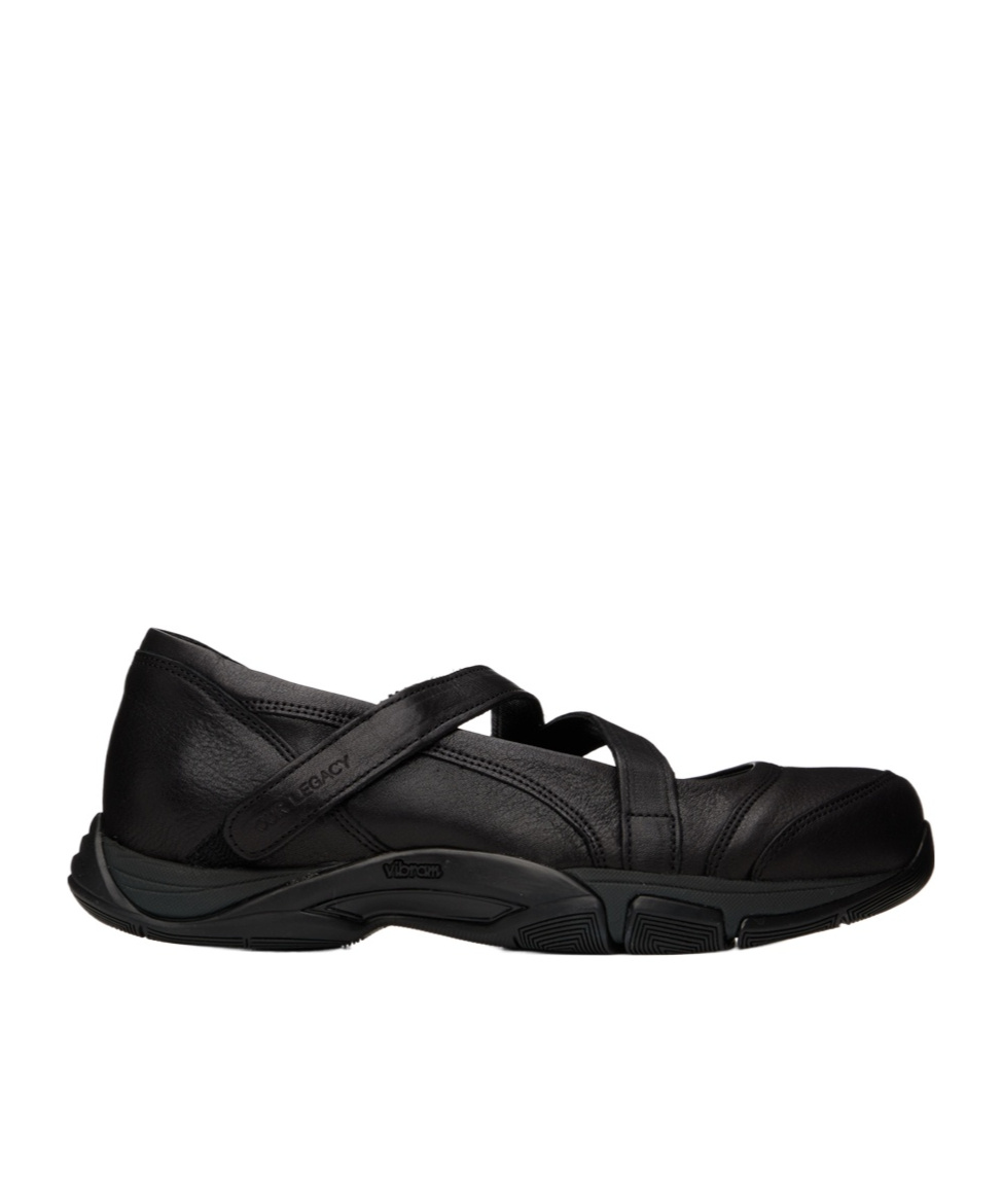 Our Legacy Logo-debossed Leather Sneakers In Black