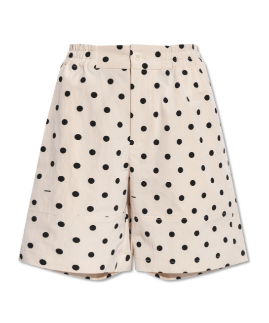 Shop Jacquemus Beige Polka Dot Patterned Shorts In Nude