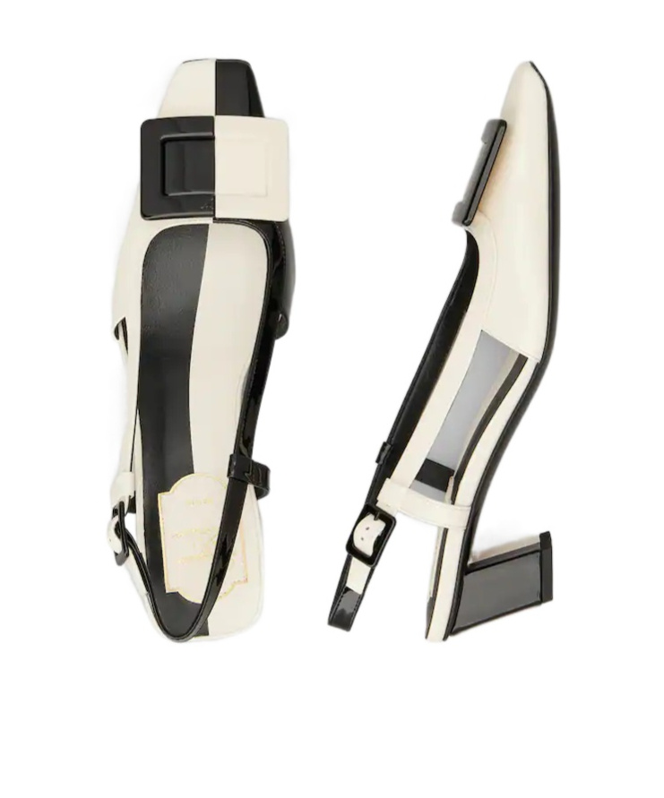 Roger Vivier Belle Vivier Optical Slingback Pumps In White