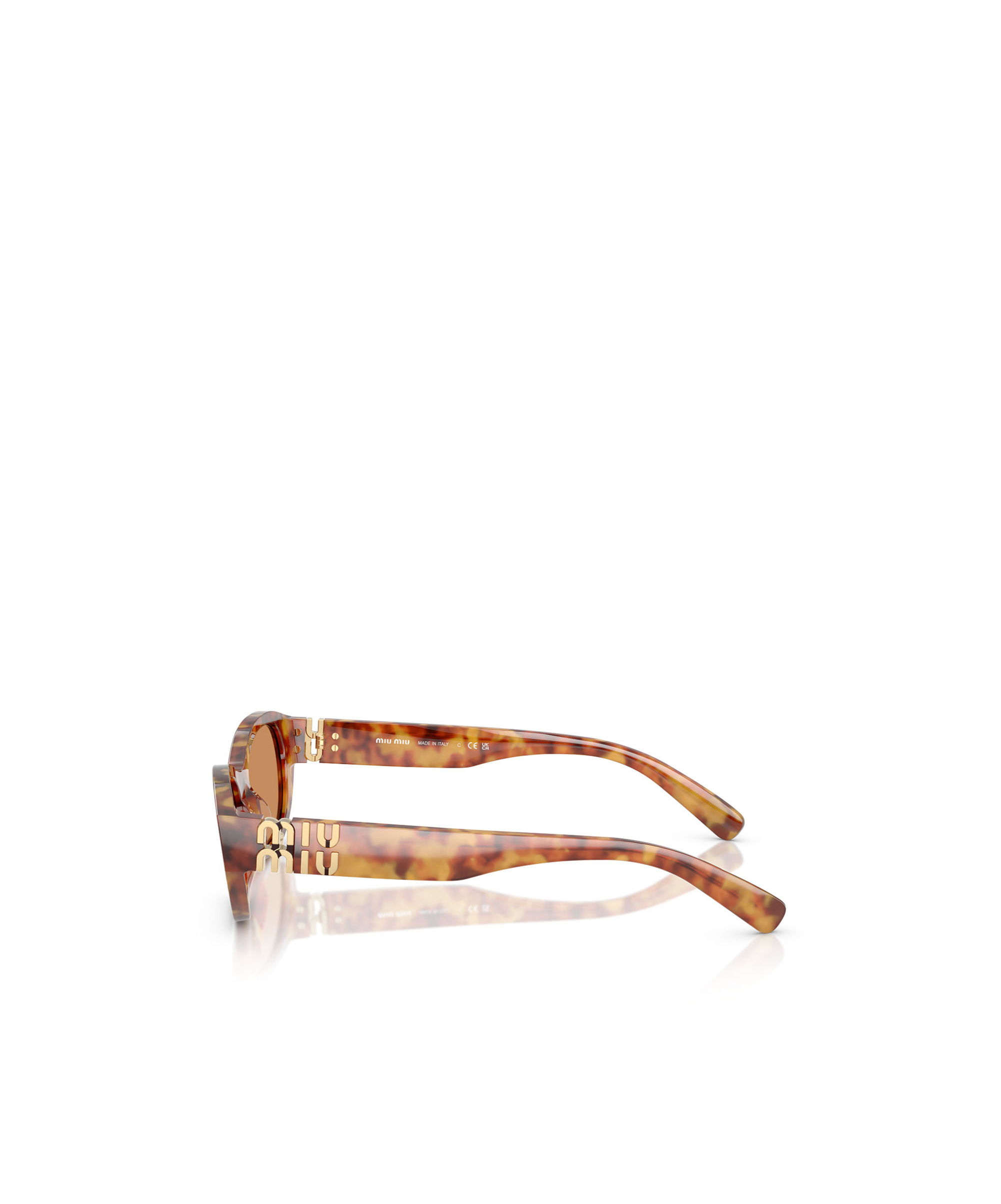Miu Miu Womens Brown Mu A03s Oval-frame Acetate Sunglasses In Nude