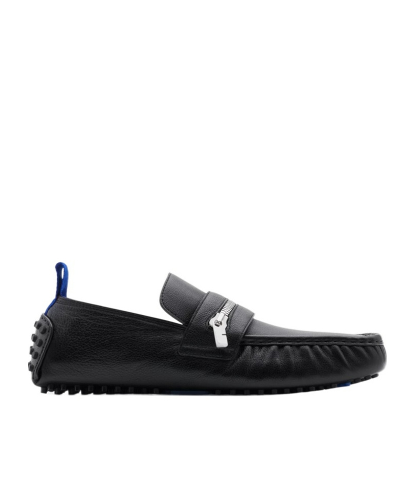 Burberry Slip-ons With Metal Hardware Detail In Black