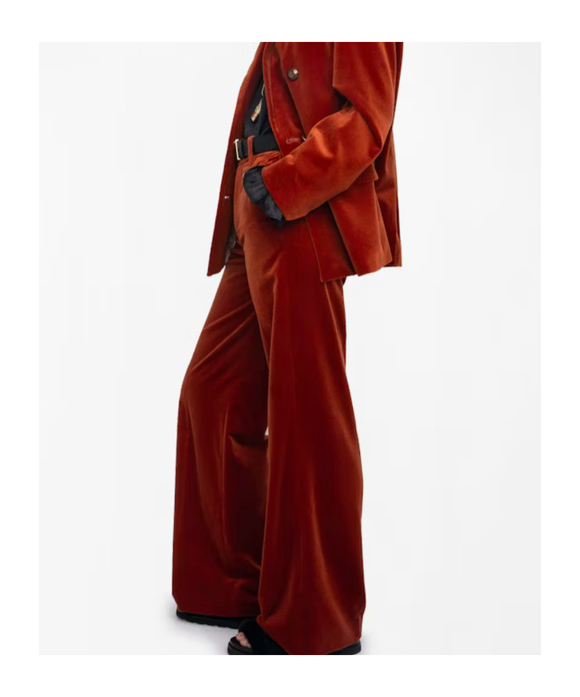 Zadig & Voltaire Womens Burn Panol Wide-leg Cotton-velvet Trousers In Red