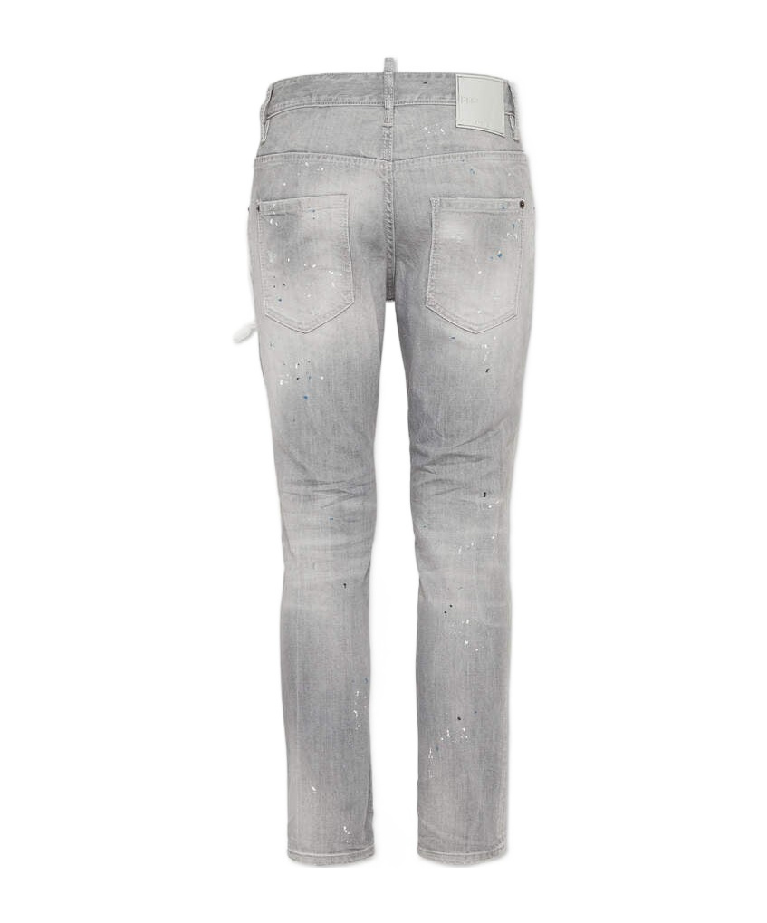 Shop Dsquared2 Distressed Washed-denim Jeans In Gray