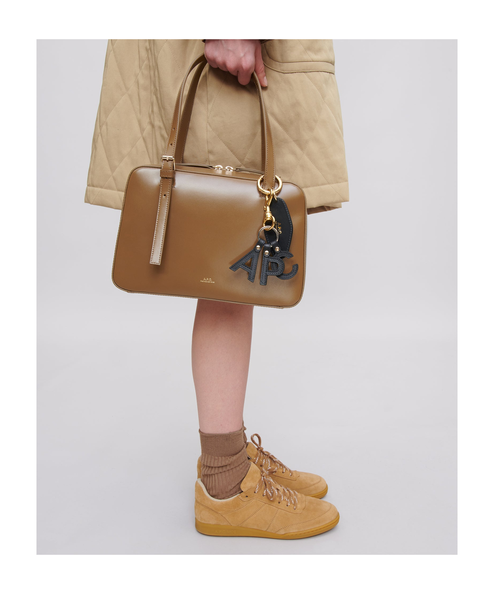 Apc Virginie Box Bag Horizontal Virginie Bag In Smooth Earth Brown Leather. In Brown