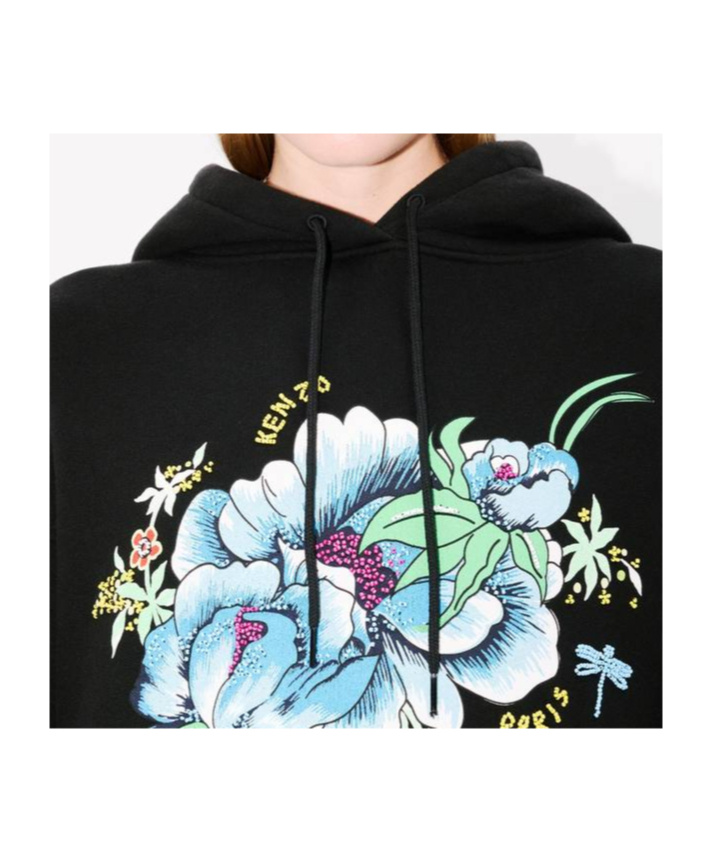 Kenzo Long-sleeved Hooded Hoodie In Black