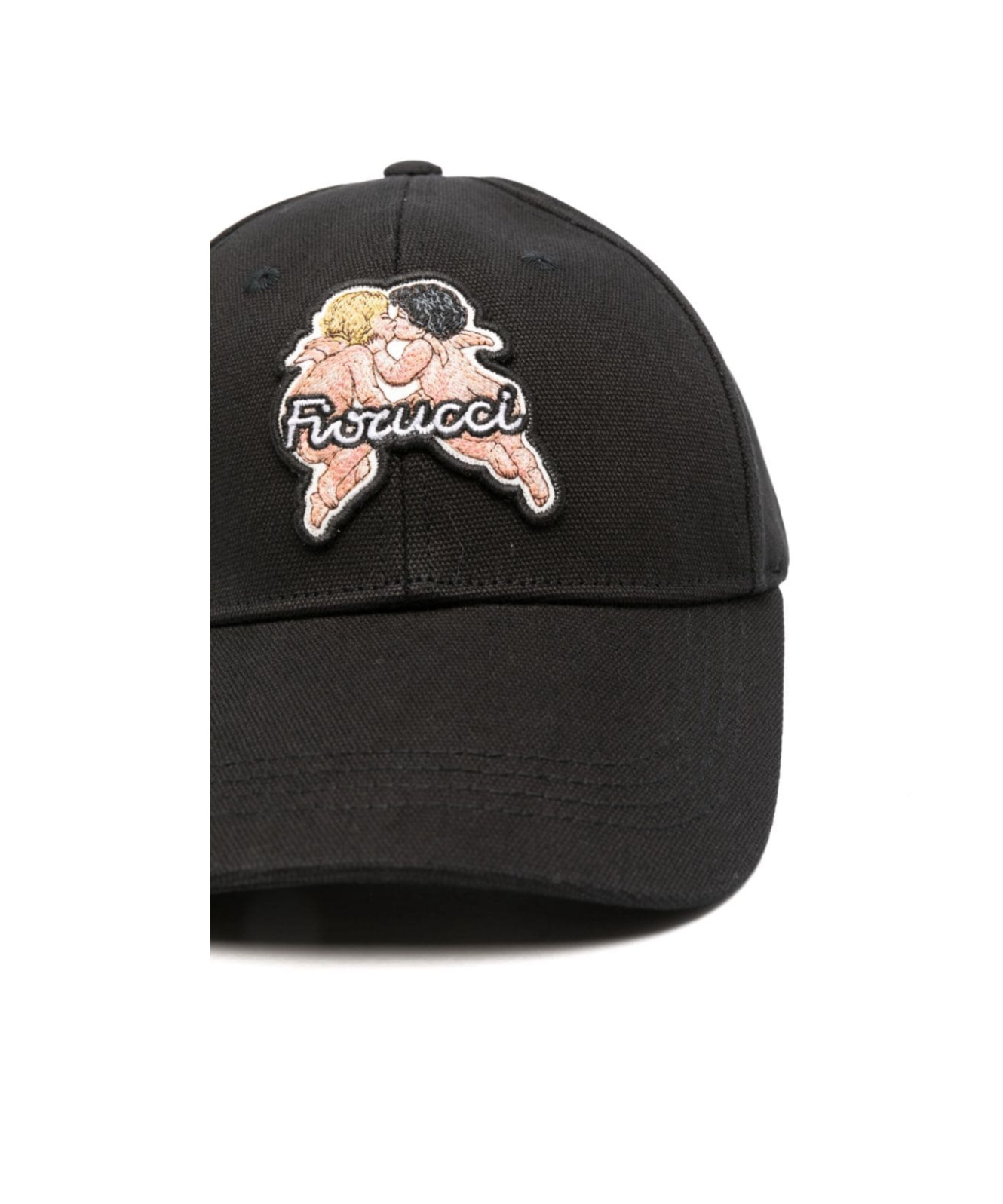 Fiorucci Angels-patch Canvas Cap In Black