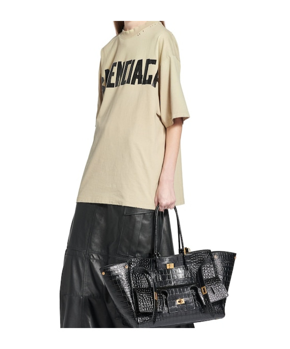 Balenciaga Men Beige Tape Type Medium Fit T-shirt In Neutral