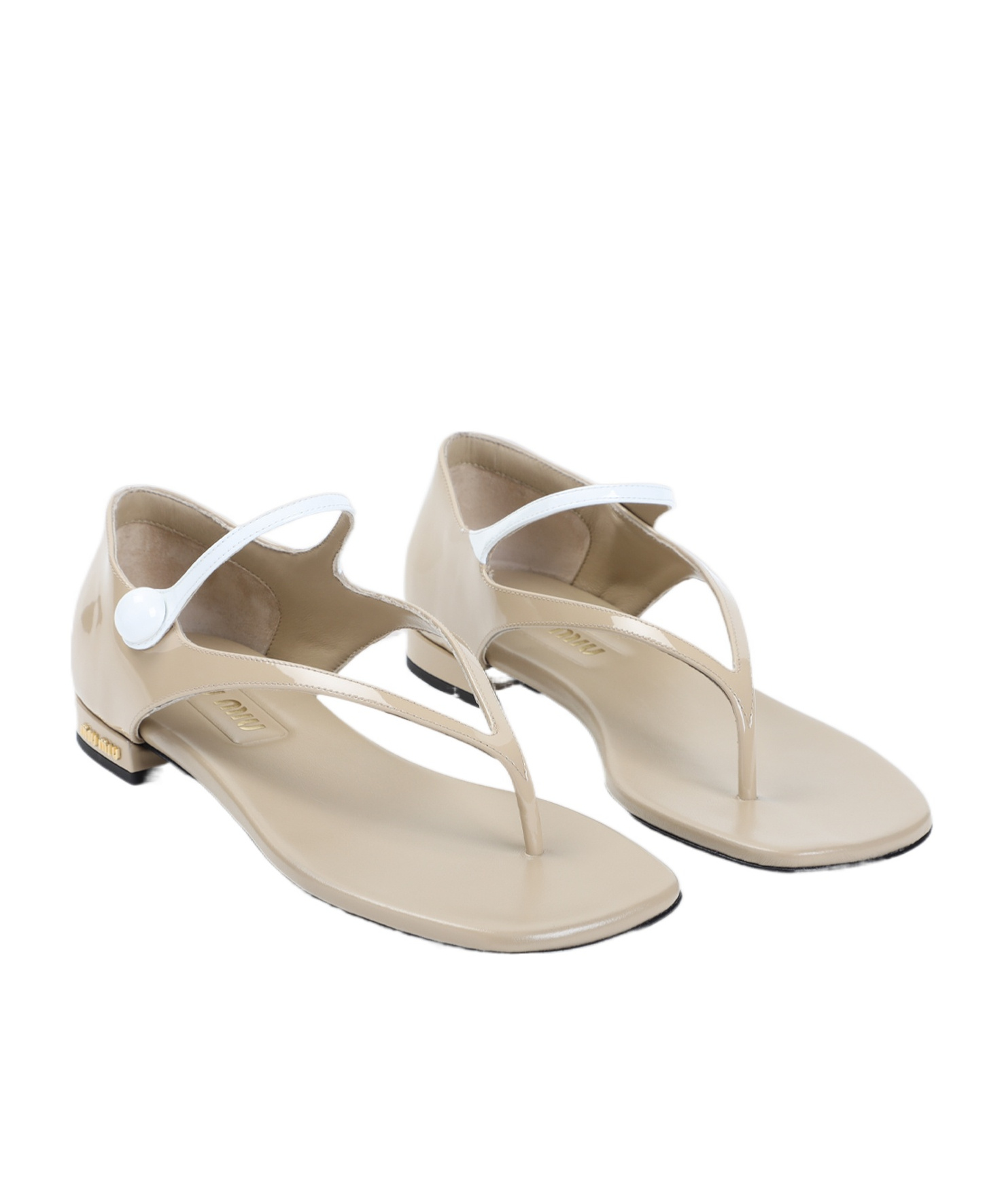 Miu Miu Beige Log Sandals