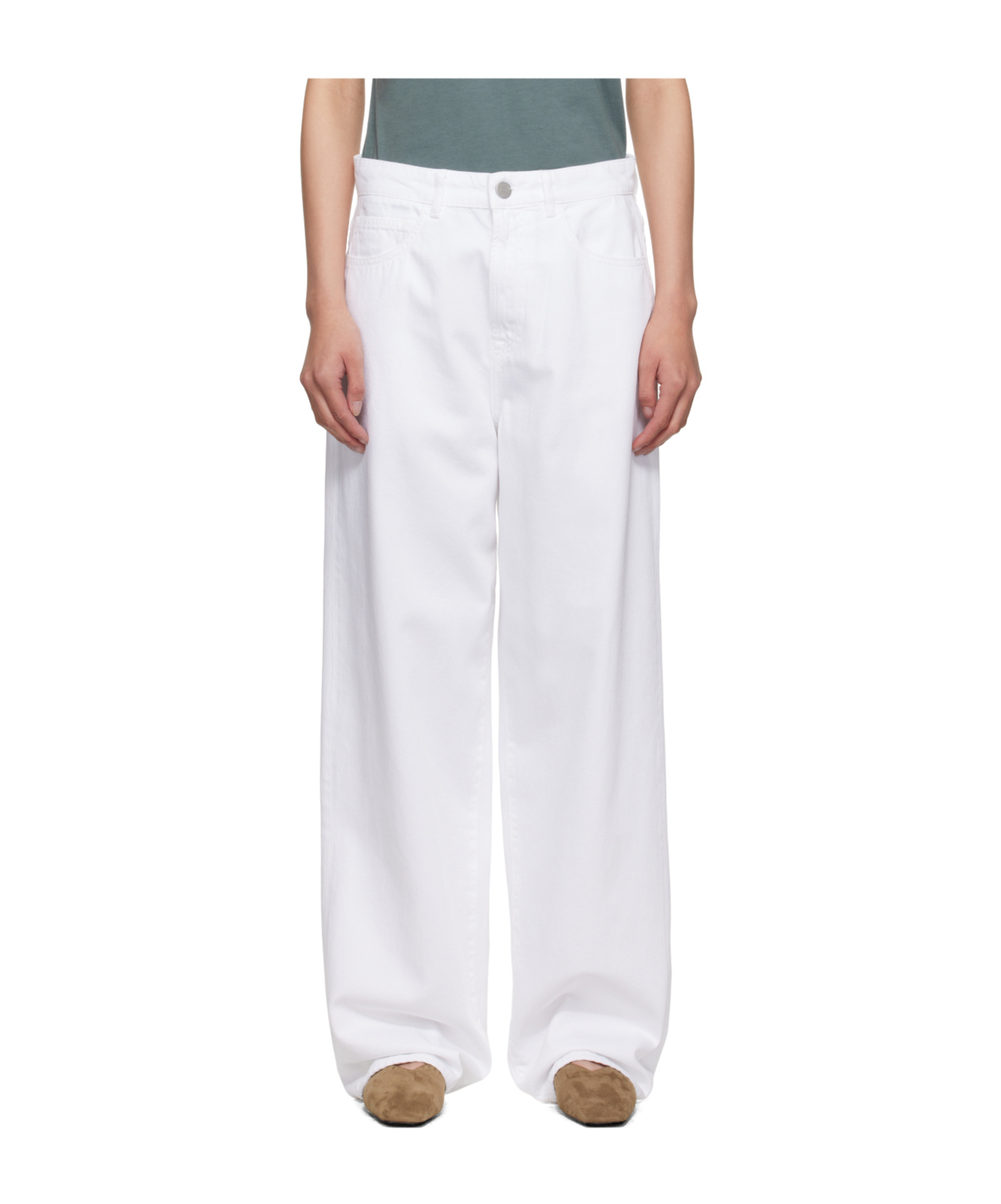 Rohe Low-rise Wide-leg Jeans In White
