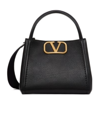 Valentino Garavani Garavani Alltime Medium Handbag In Grainy Calfskin Woman Black Uni In Black