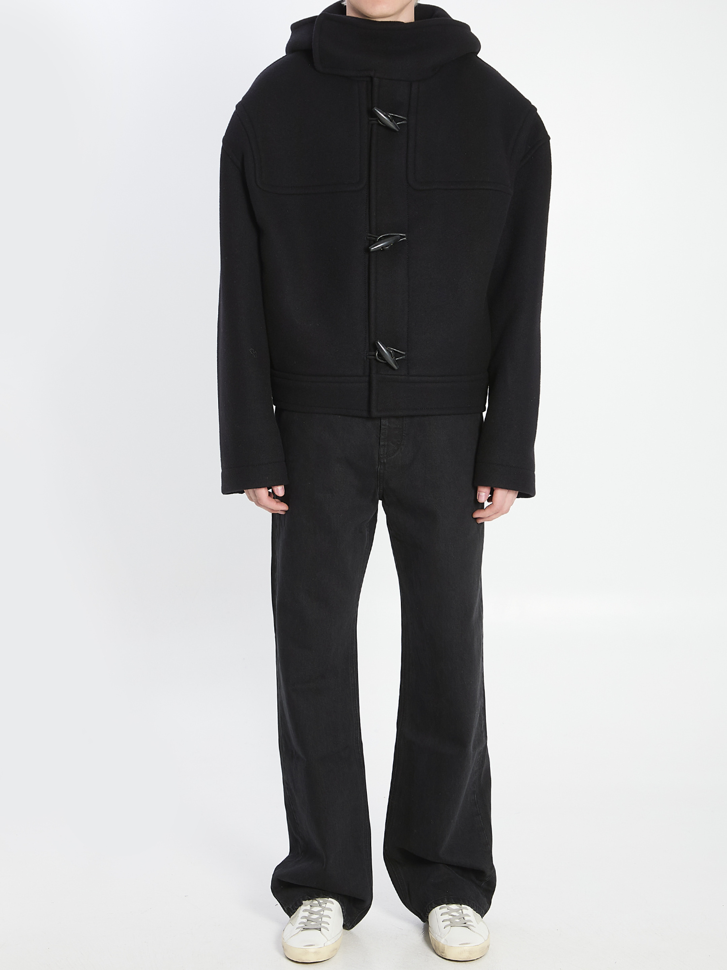 Jacquemus Hooded Long Sleeve Outerwear Collection In Black