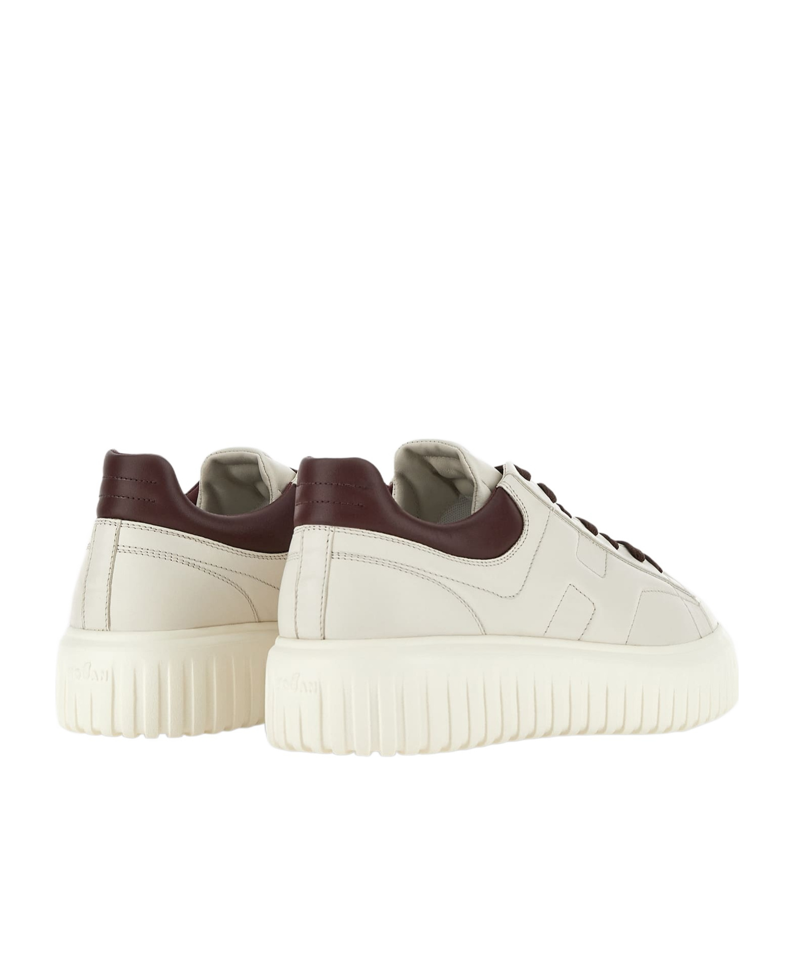 Hogan H-stripes Leather Sneakers In White