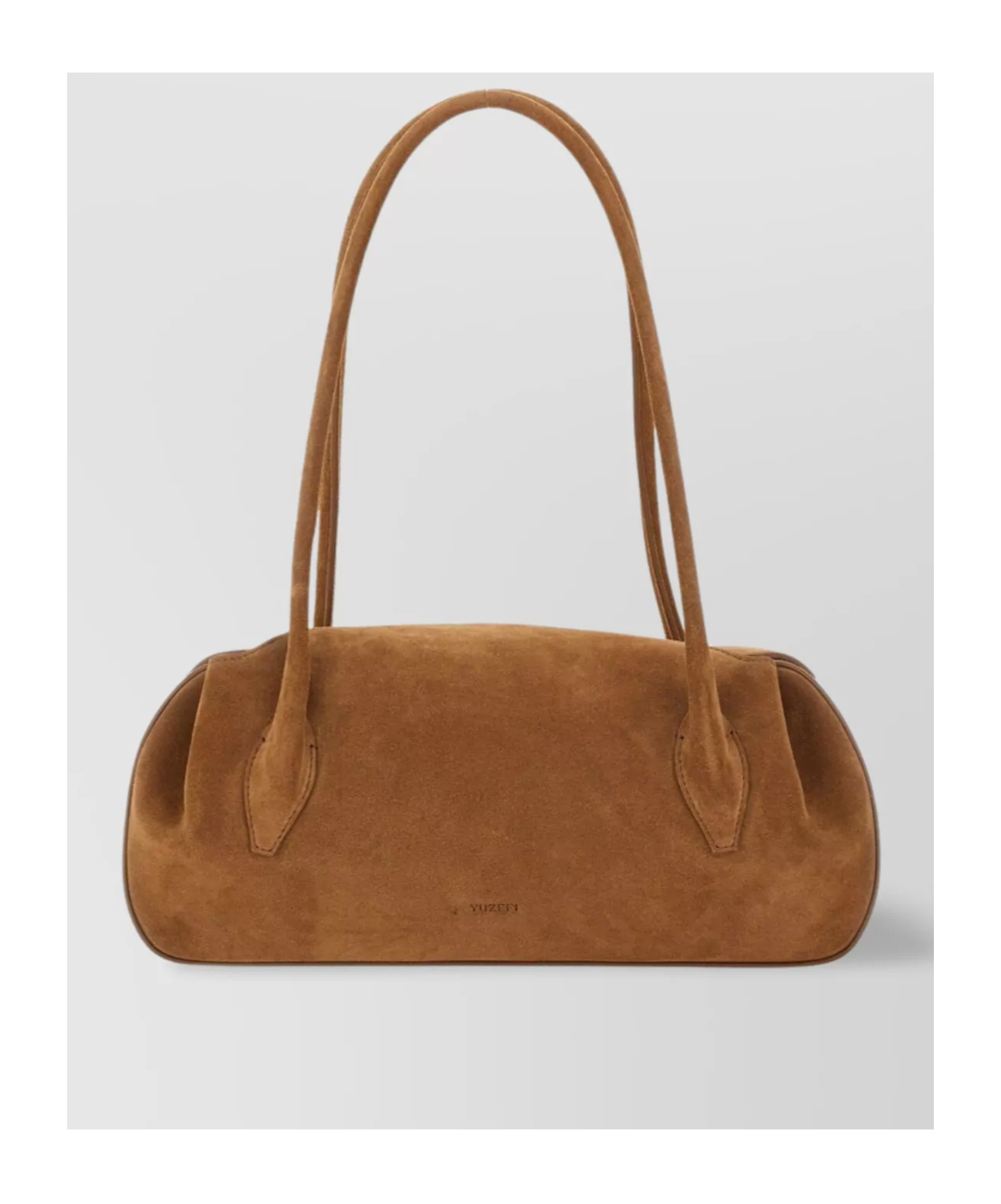 Yuzefi Long Handle Rectangular Shape Suede Finish Shoulder Bag In Brown