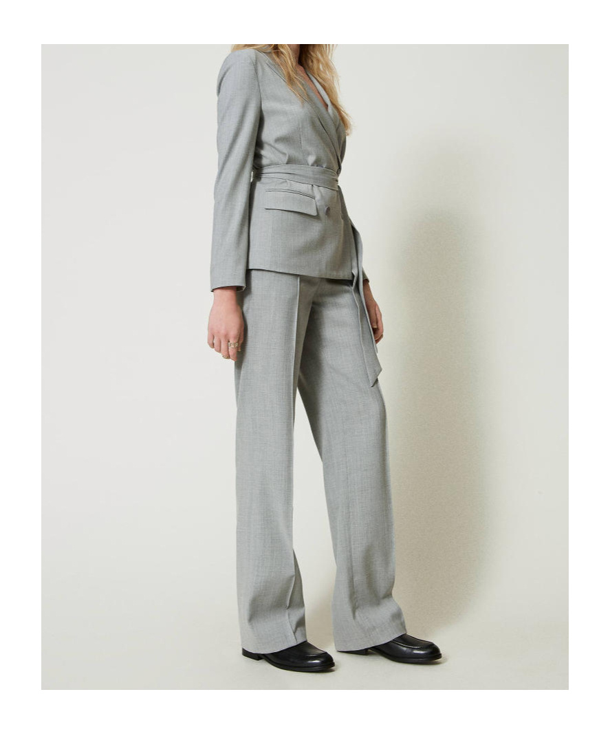 TWINSET WOOL-BLENDED TROUSERS