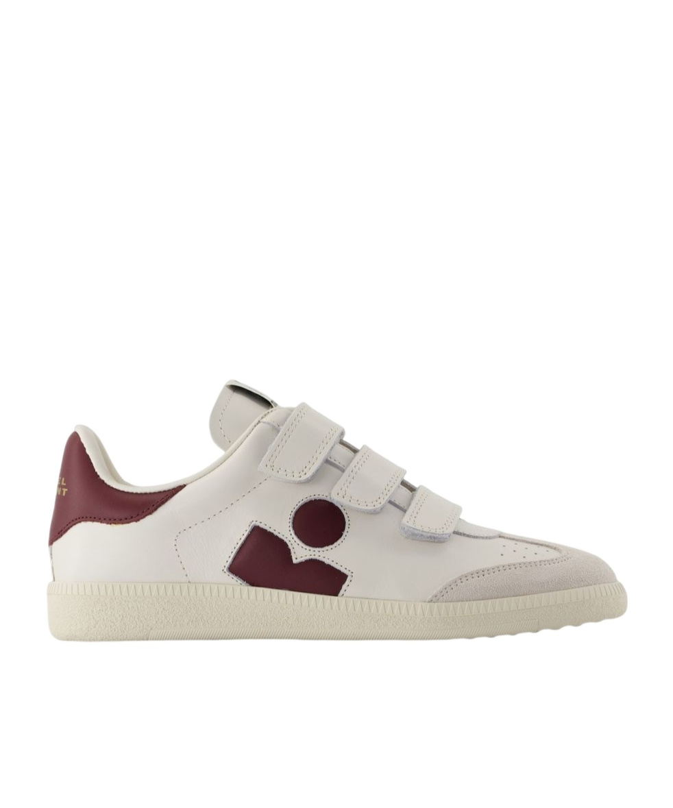 Isabel Marant Beth Gb Three-strap Calfskin Sneakers In White