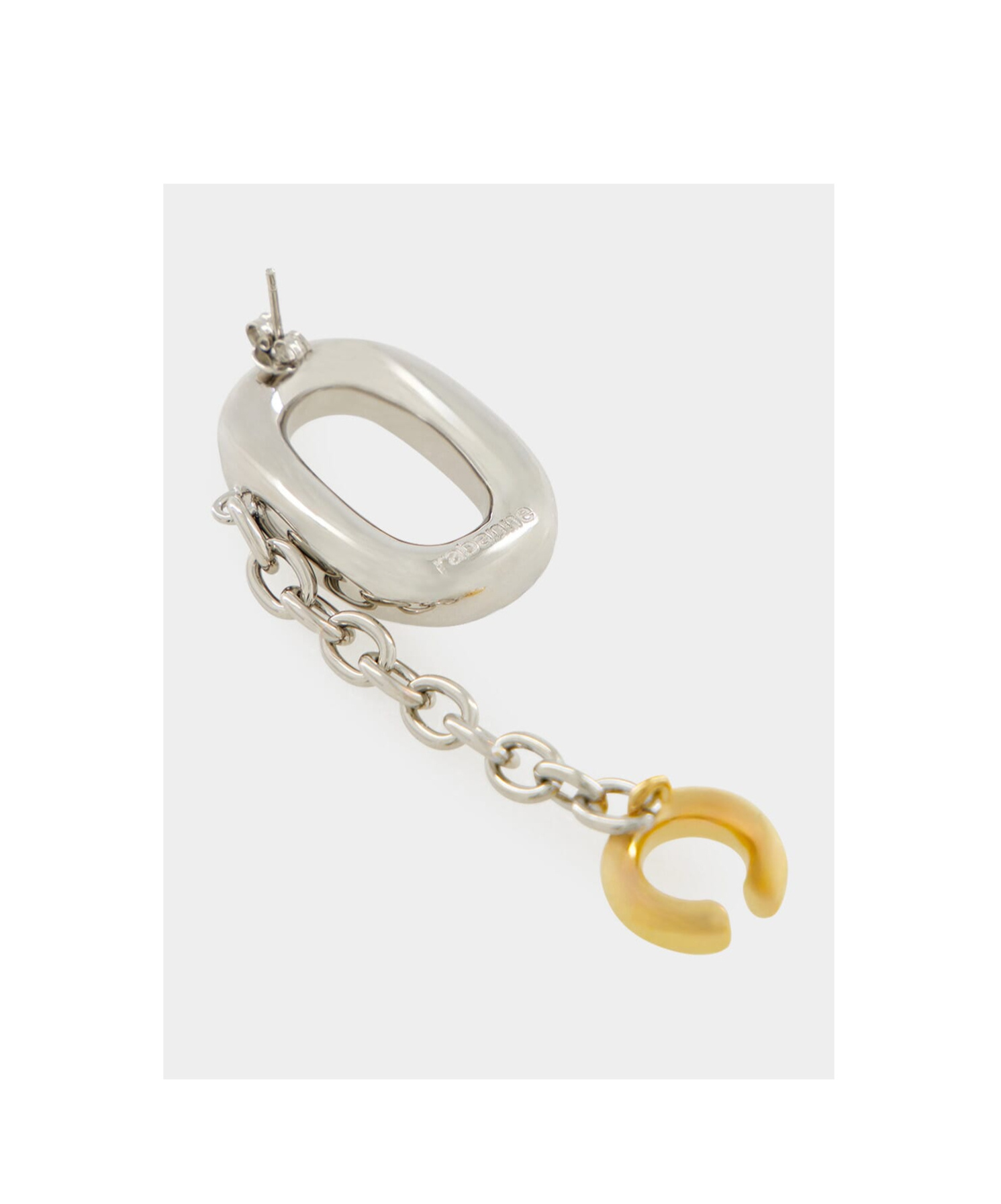 Rabanne Silver Xl Link Earrings In White