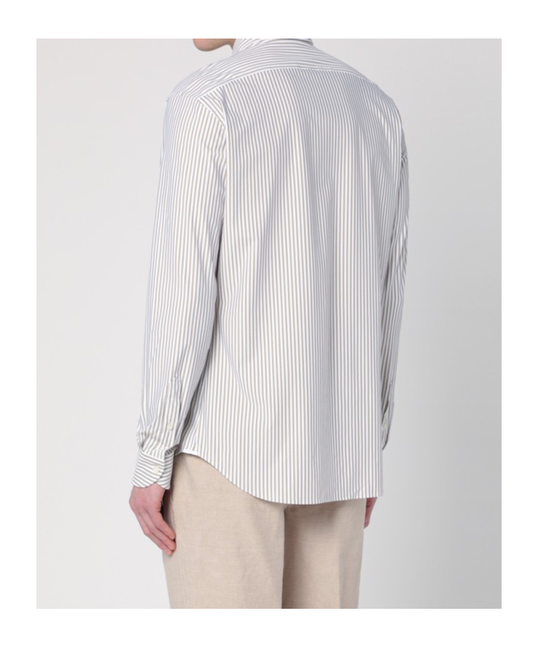 Xacus Striped Poplin Shirt In White
