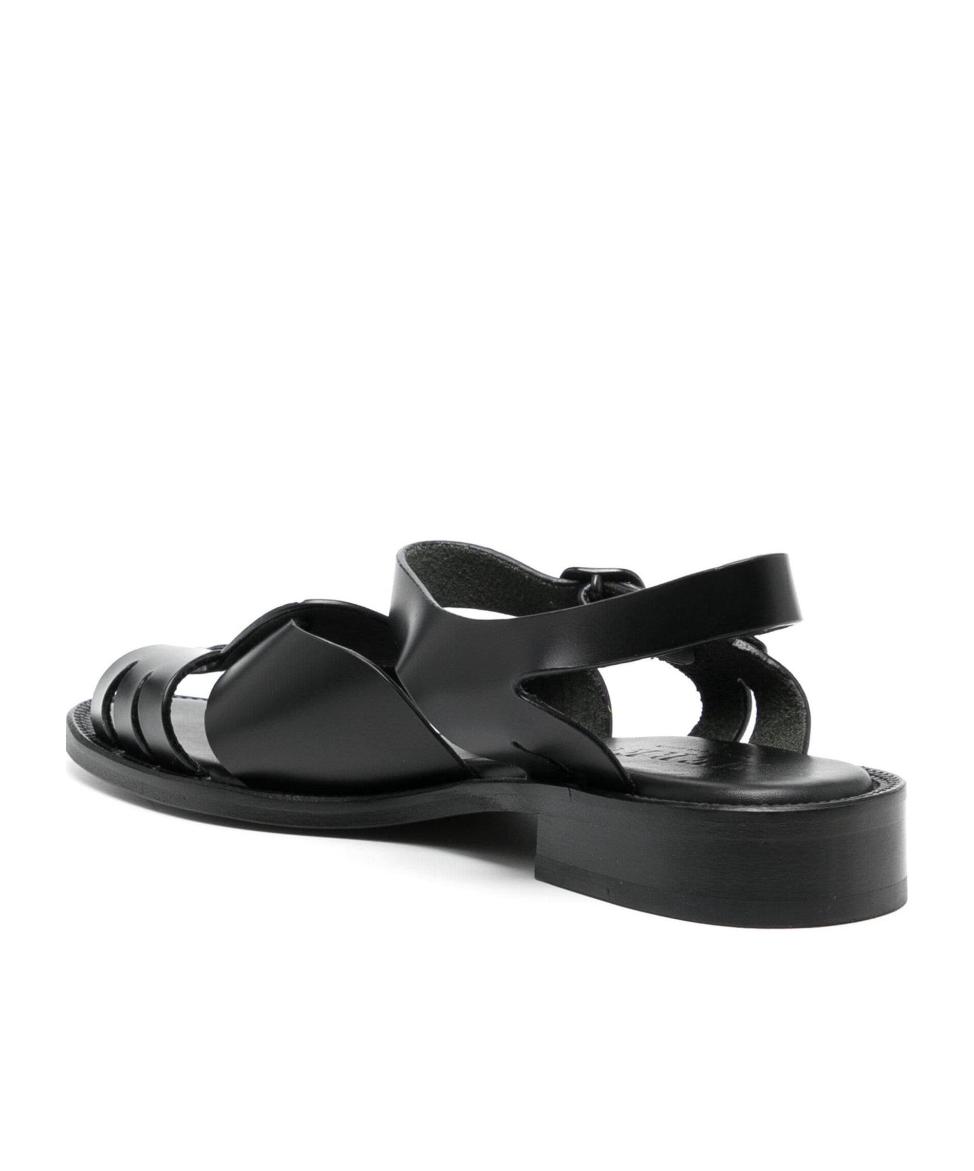 Hereu Ancora Cut-out Leather Sandals In Black