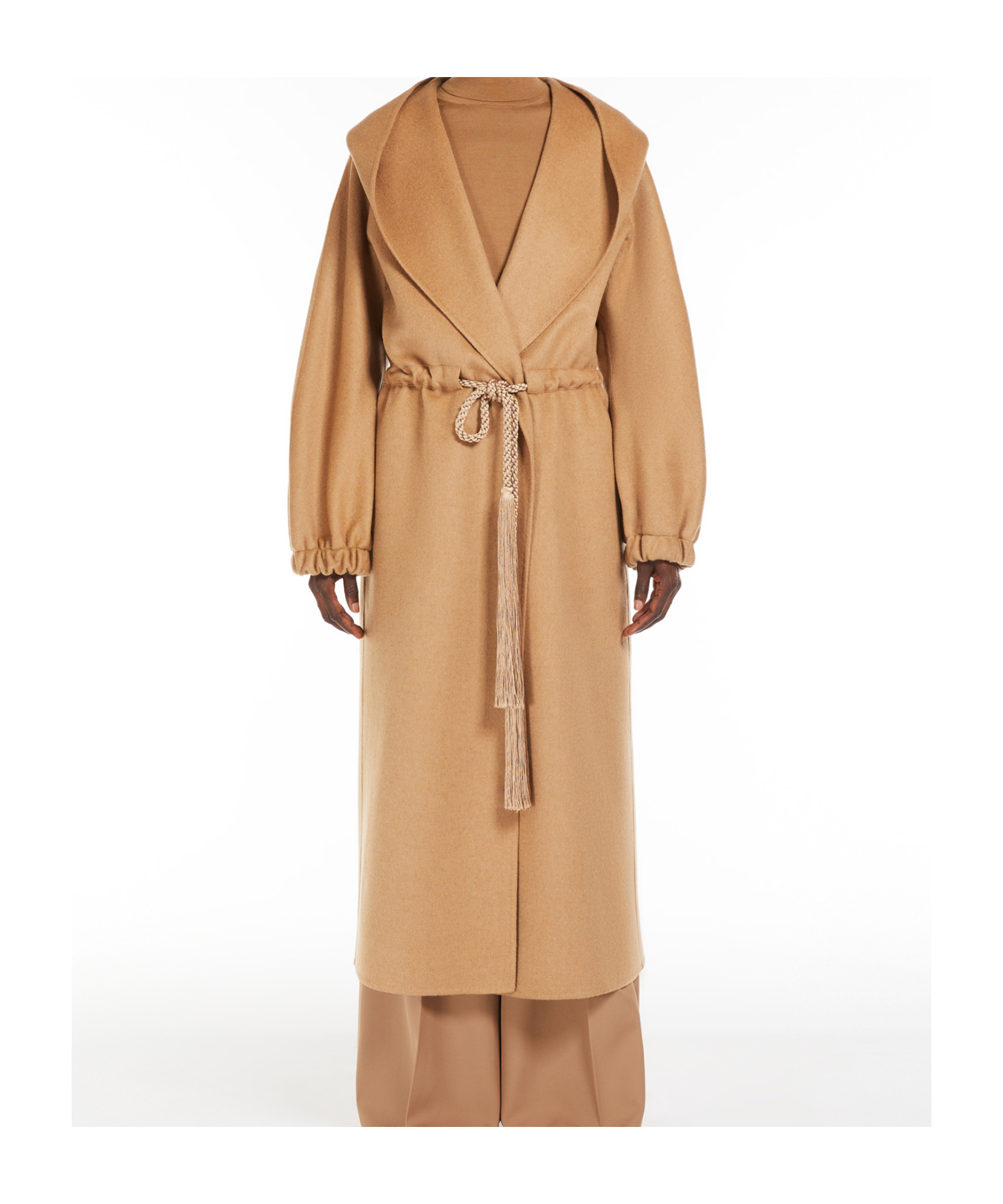 Max Mara Hooded Coat In Nude