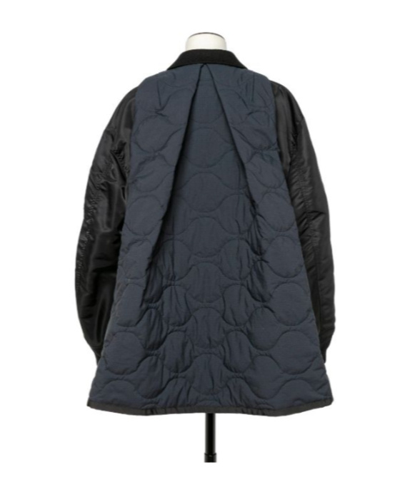 Shop Sacai Double Breasted Panelled Bomber Jacket In Black