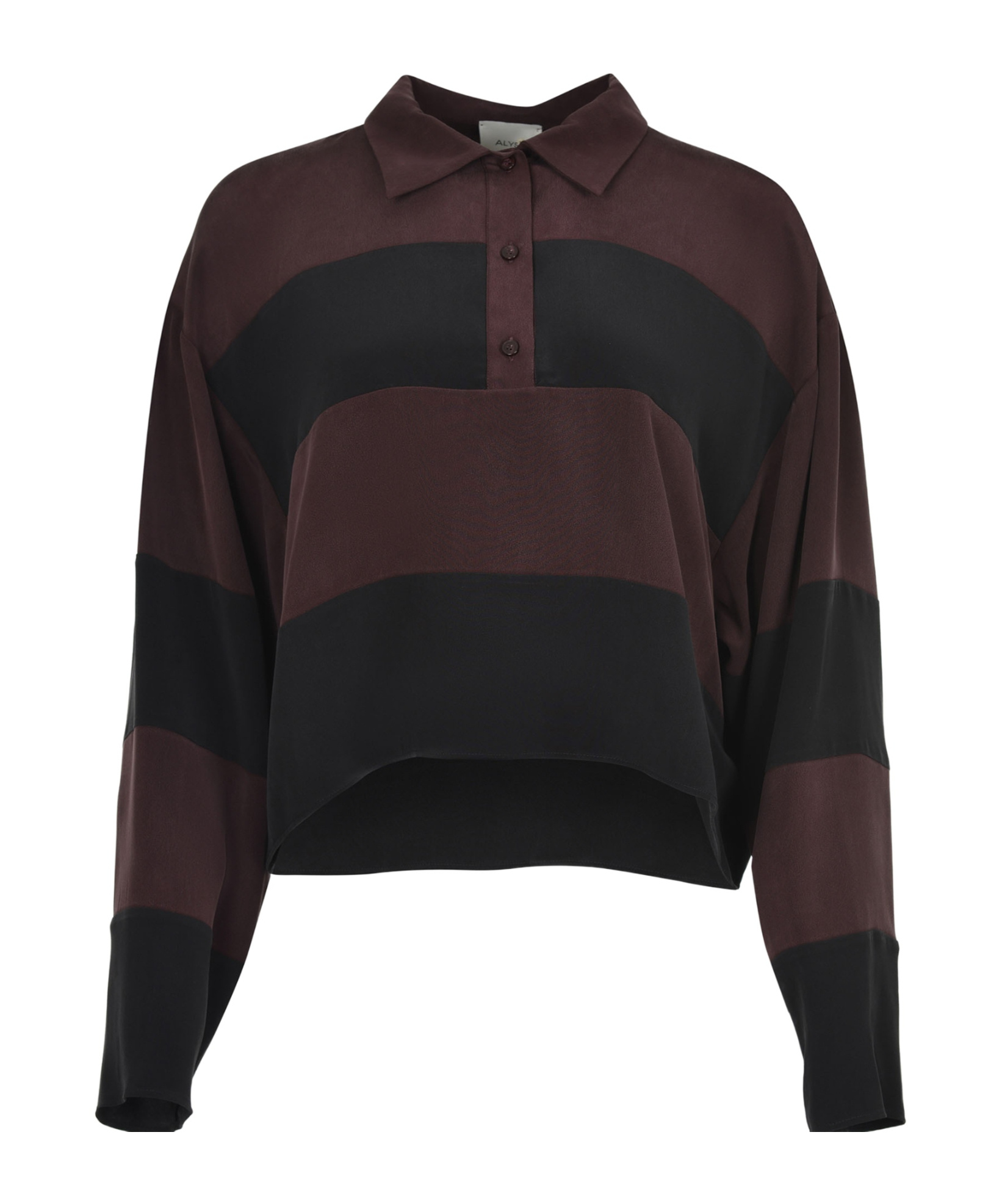 Alysi Long-sleeved Polo Shirt In Brown