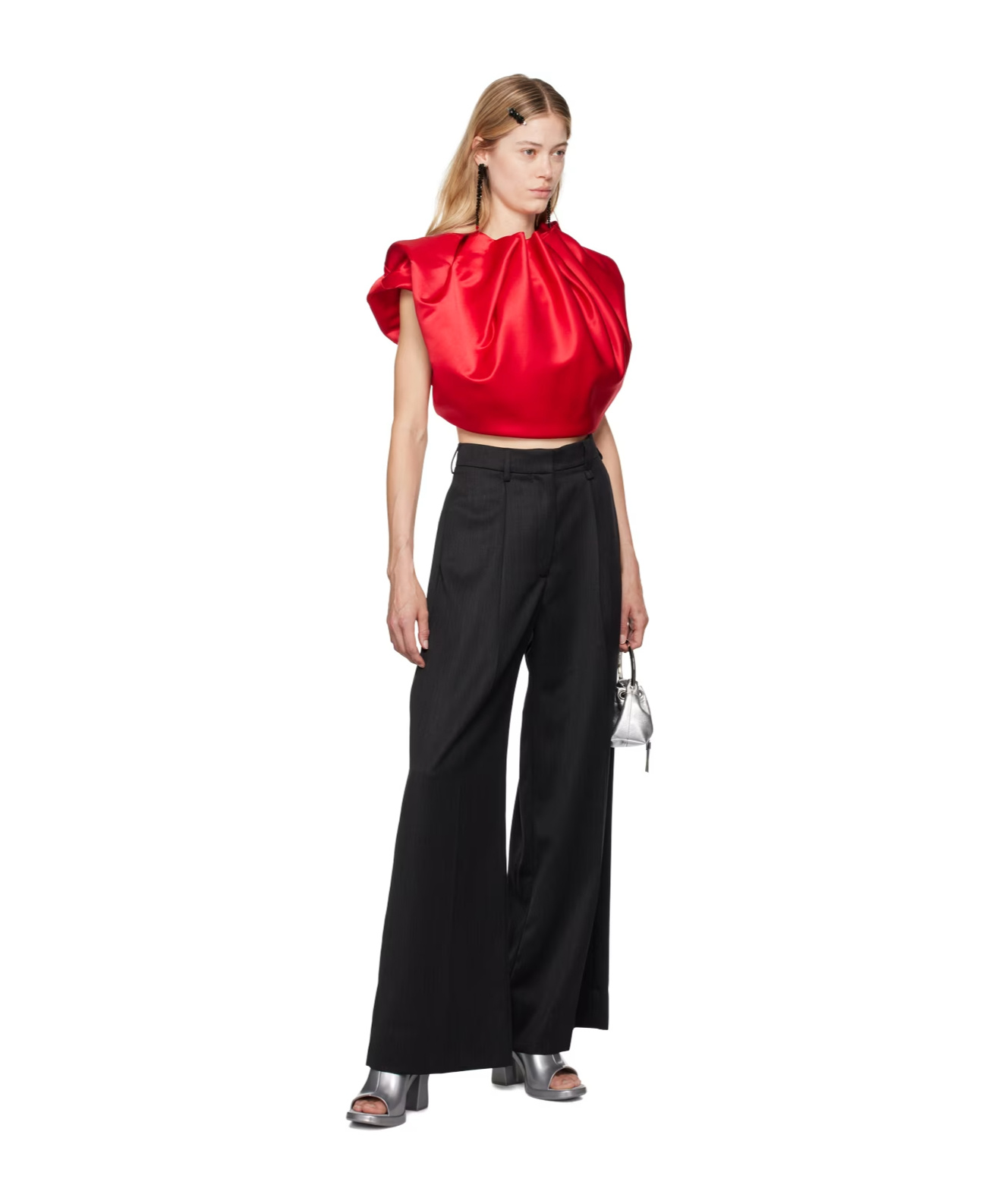 Shop Simone Rocha Furry Welt Pocket Casual Pants In Black