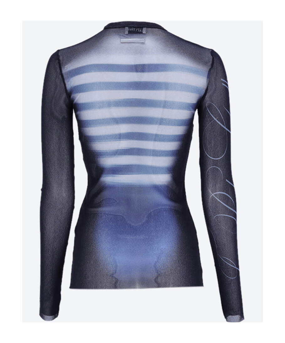 Shop Jean Paul Gaultier Le Male Printed Top In Black