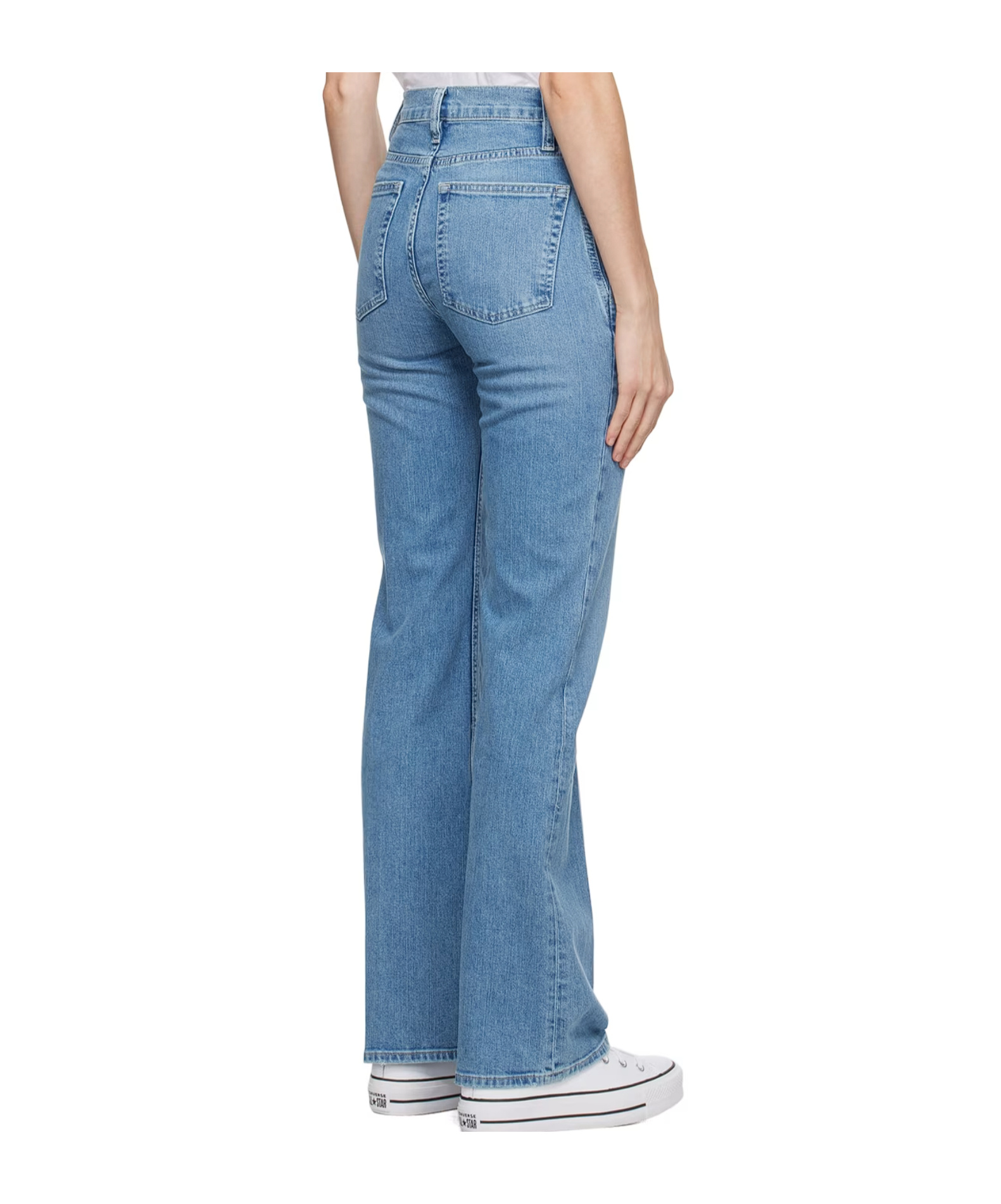 Frame The Slim Stacked Elastic Jeans In Blue