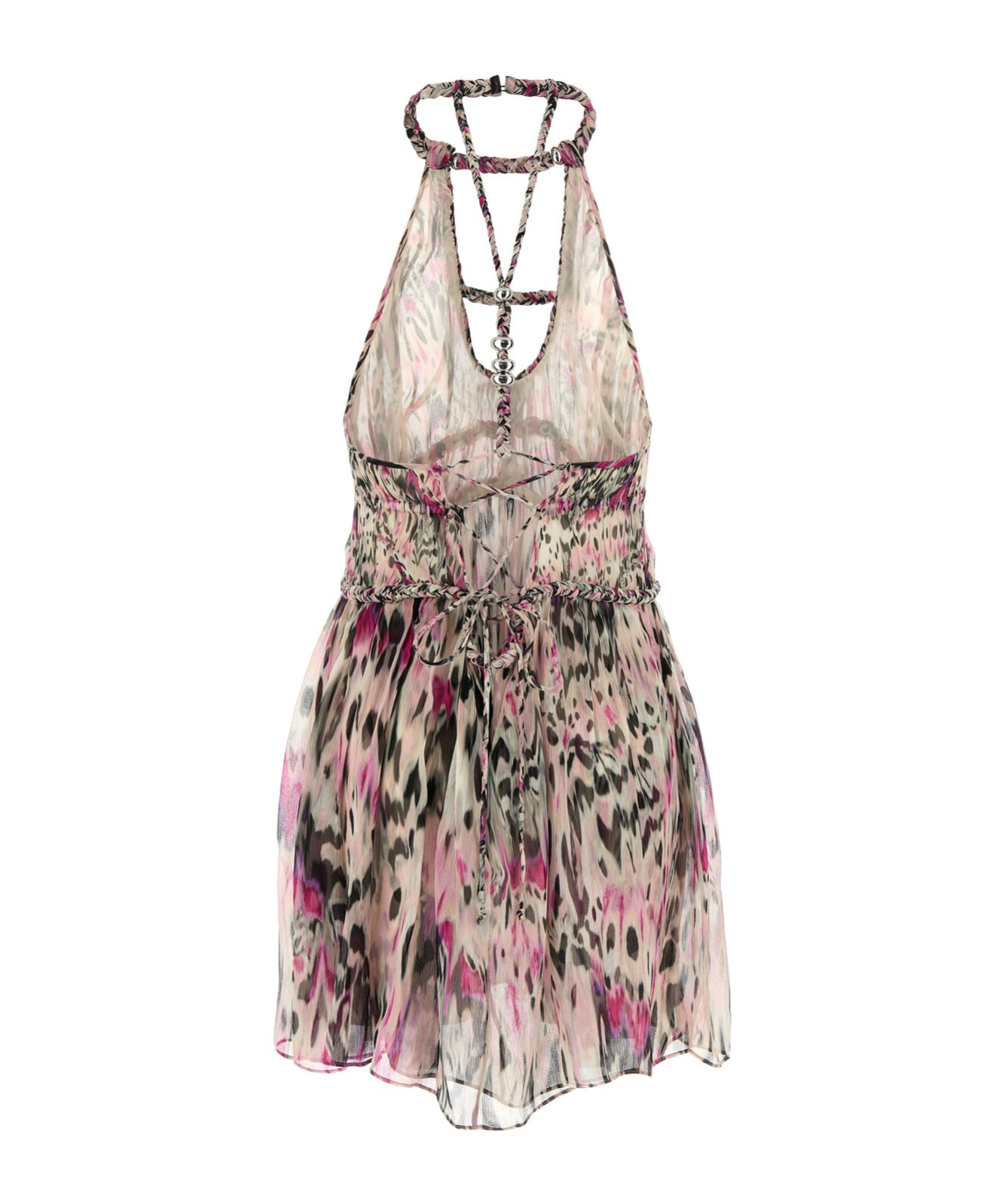 Isabel Marant Mini Abito Rozilda In Seta Stampata Donna In Multicolor