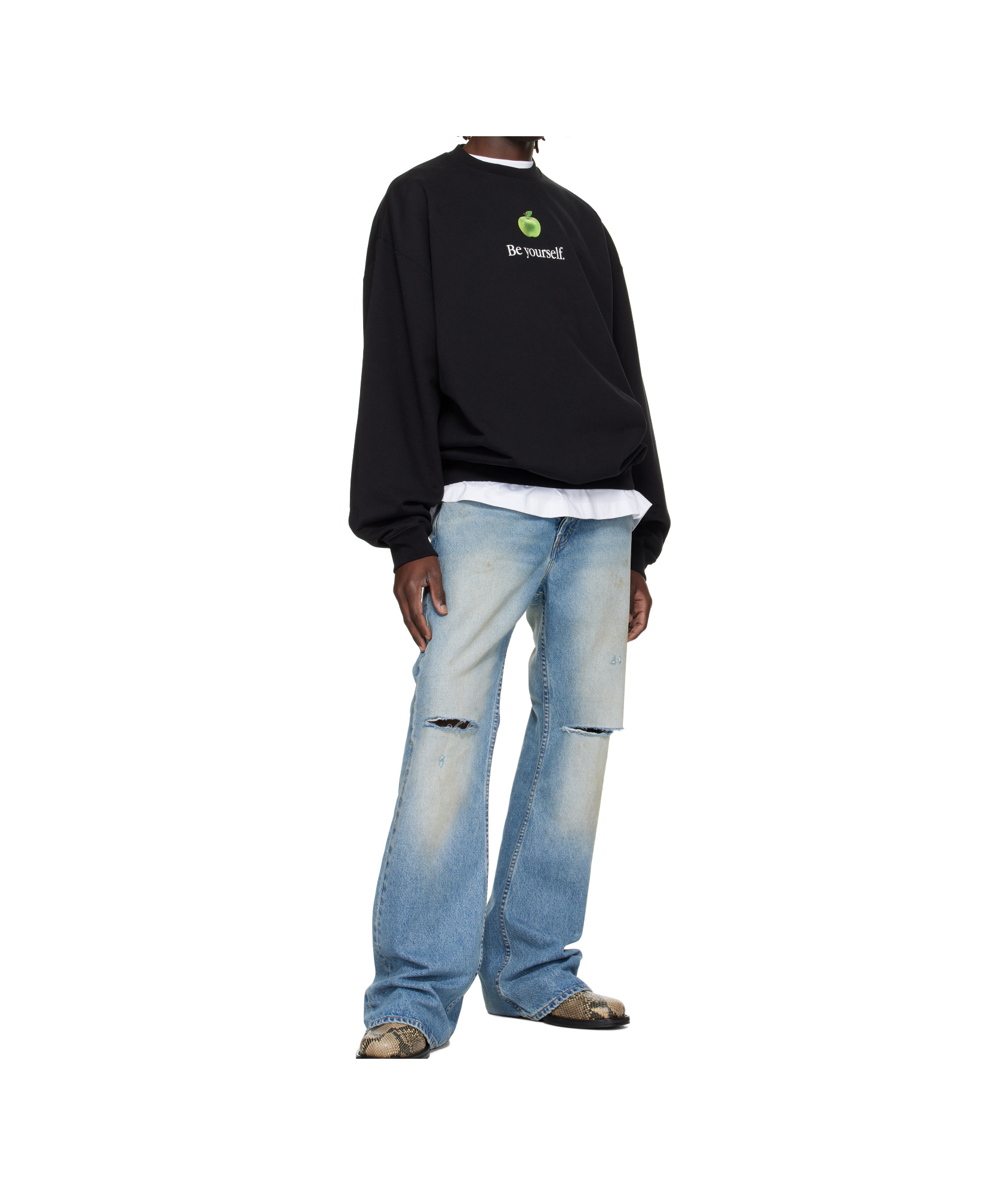 Vetements Mens Black Be Yourself Relaxed-fit Cotton-blend Sweatshirt Xl In Black