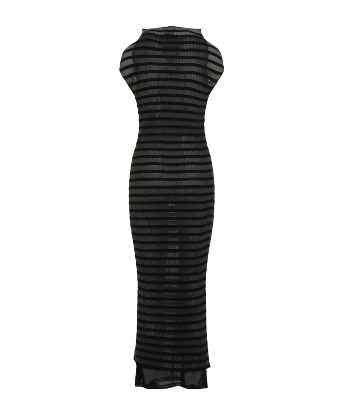 Shop Jean Paul Gaultier Striped Maxi Dress In Black